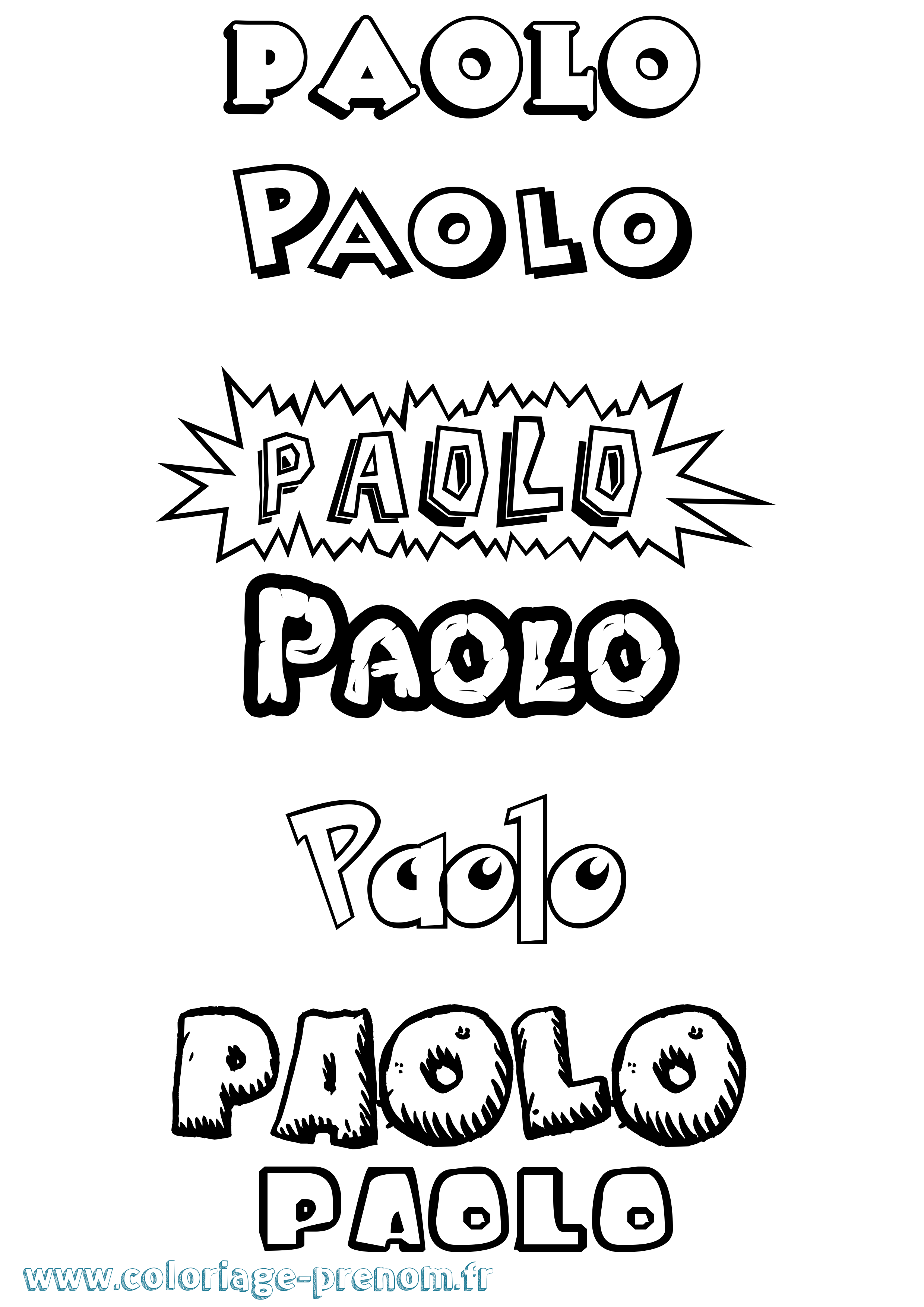 Coloriage Paolo Dessin Animé Coloriage prénom Paolo Dessin Animé