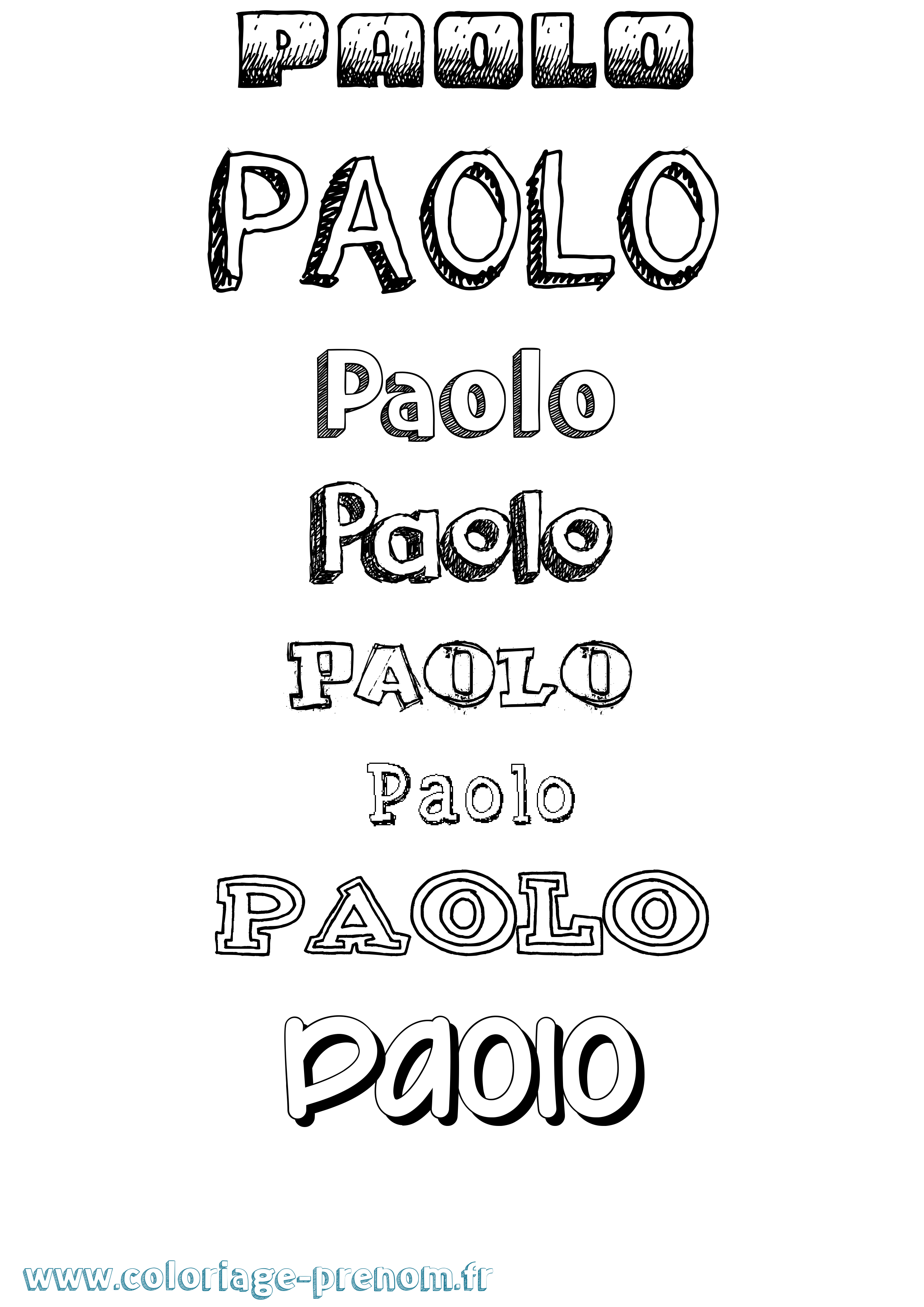 Coloriage Paolo Dessiné Coloriage prénom Paolo Dessiné