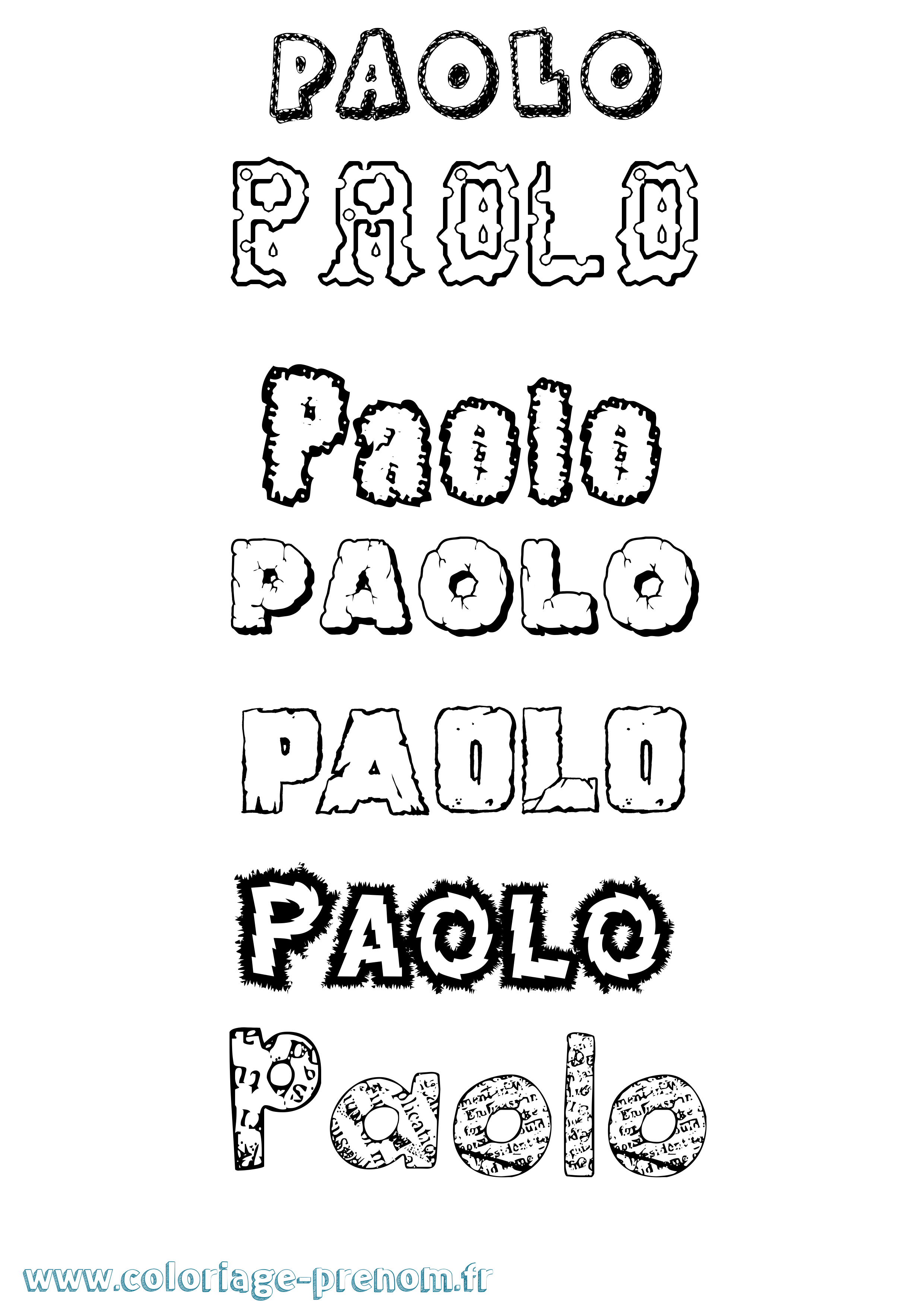 Coloriage prénom Paolo Destructuré