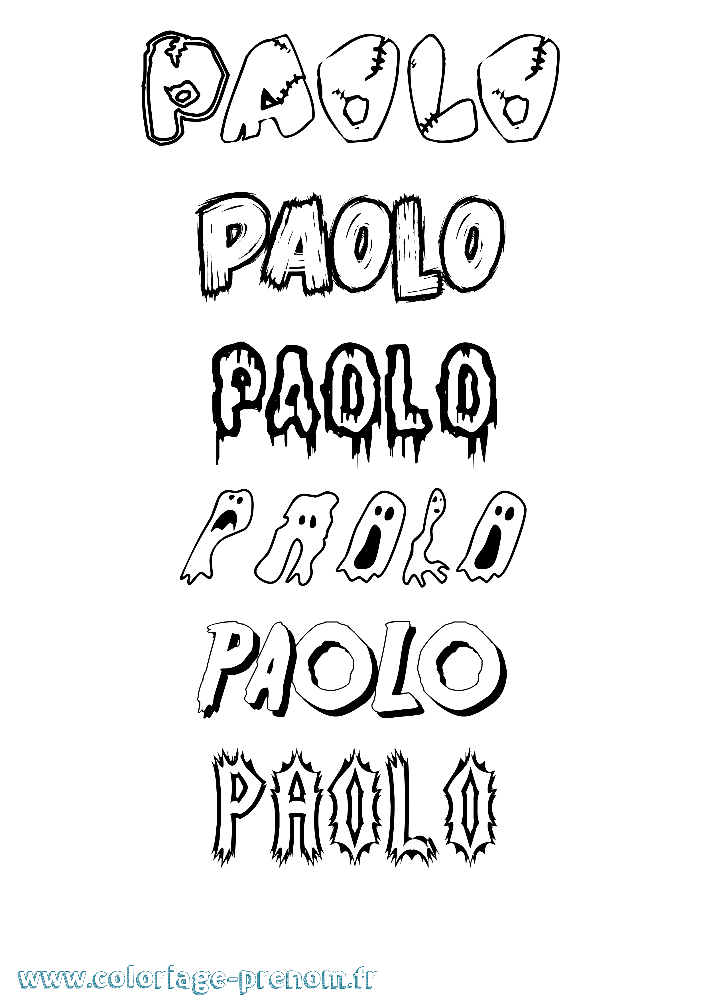 Coloriage prénom Paolo Frisson
