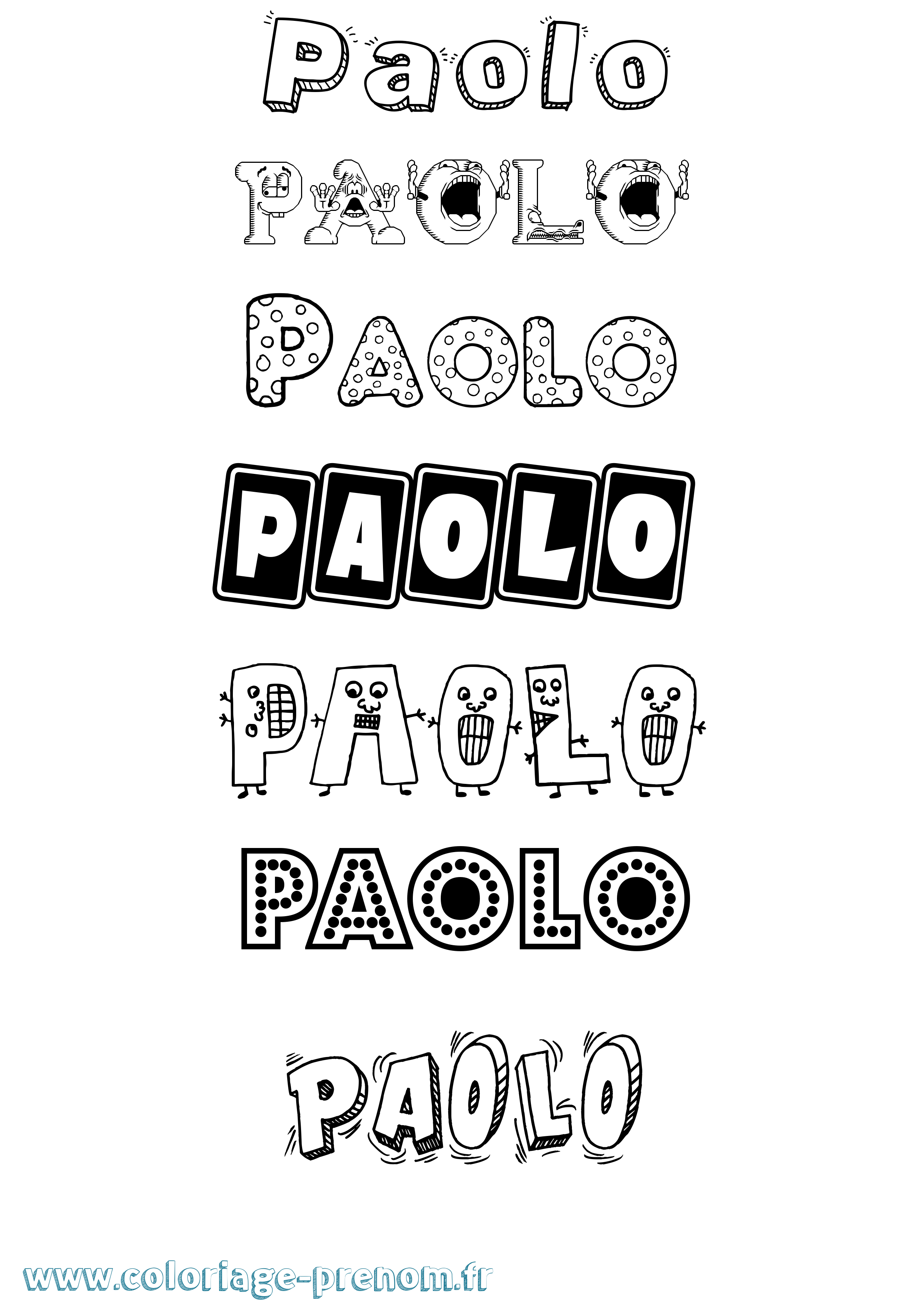 Coloriage Paolo Fun Coloriage prénom Paolo Fun