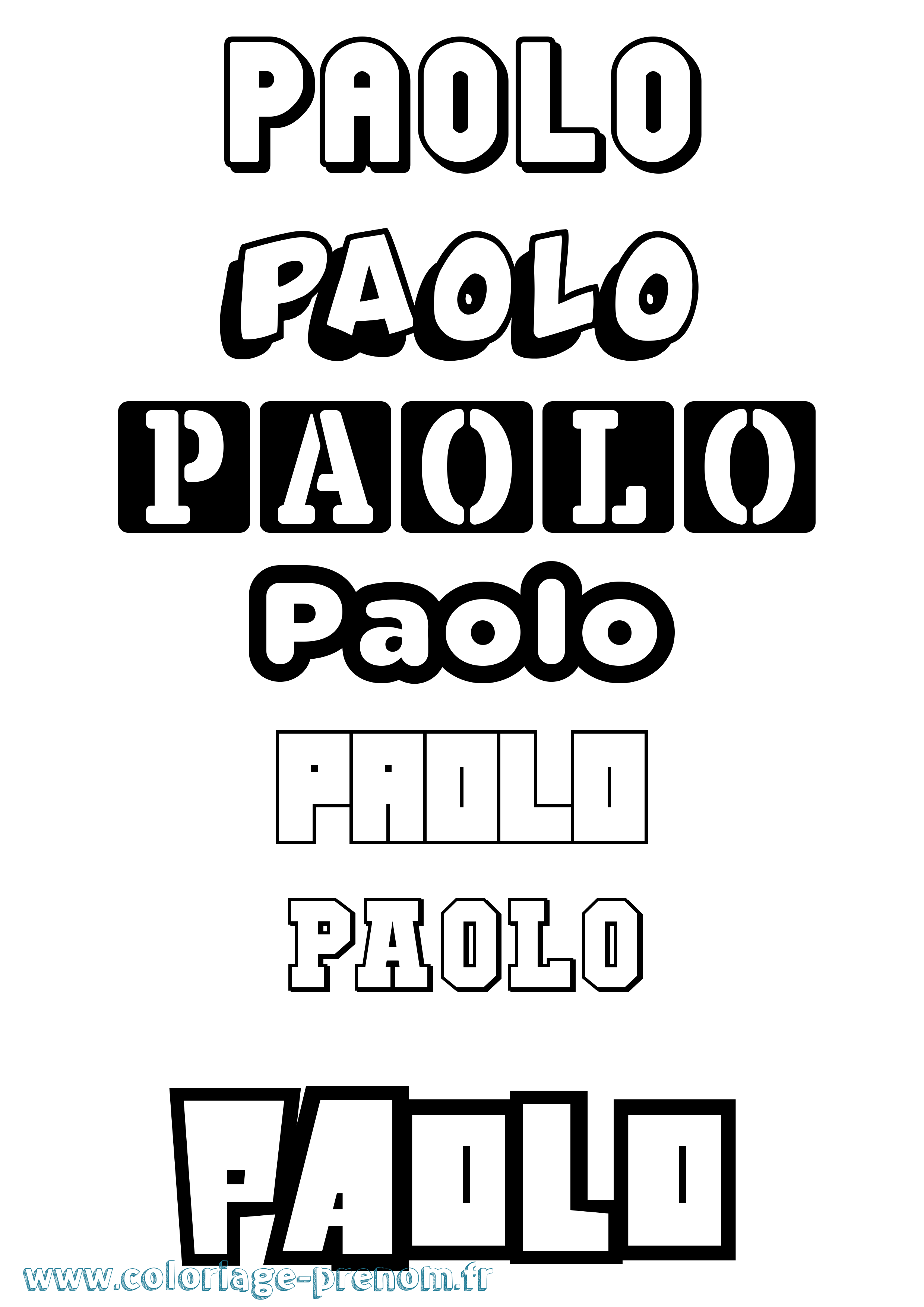 Coloriage Paolo Simple Coloriage prénom Paolo Simple