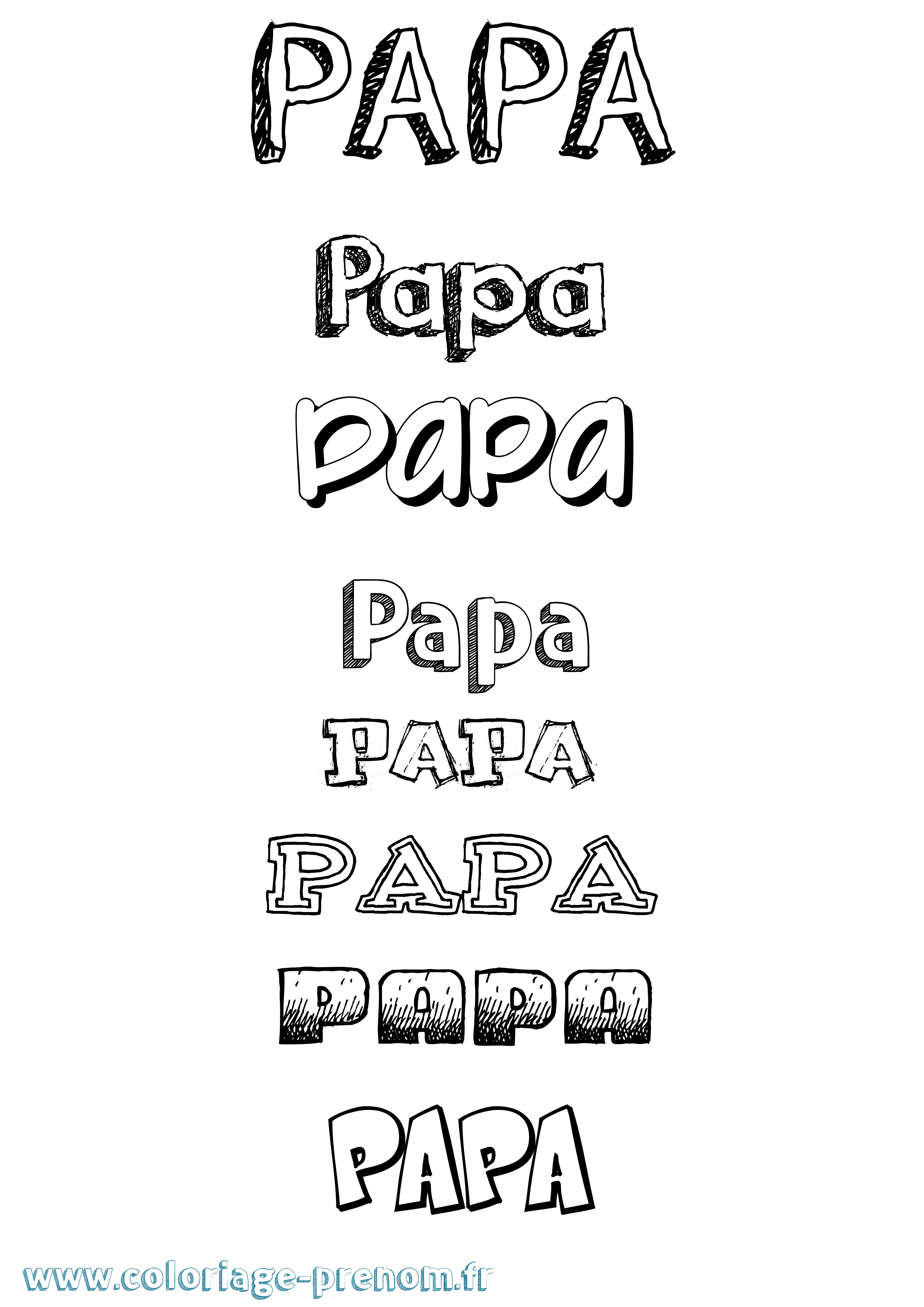 Coloriage prénom Papa Dessiné