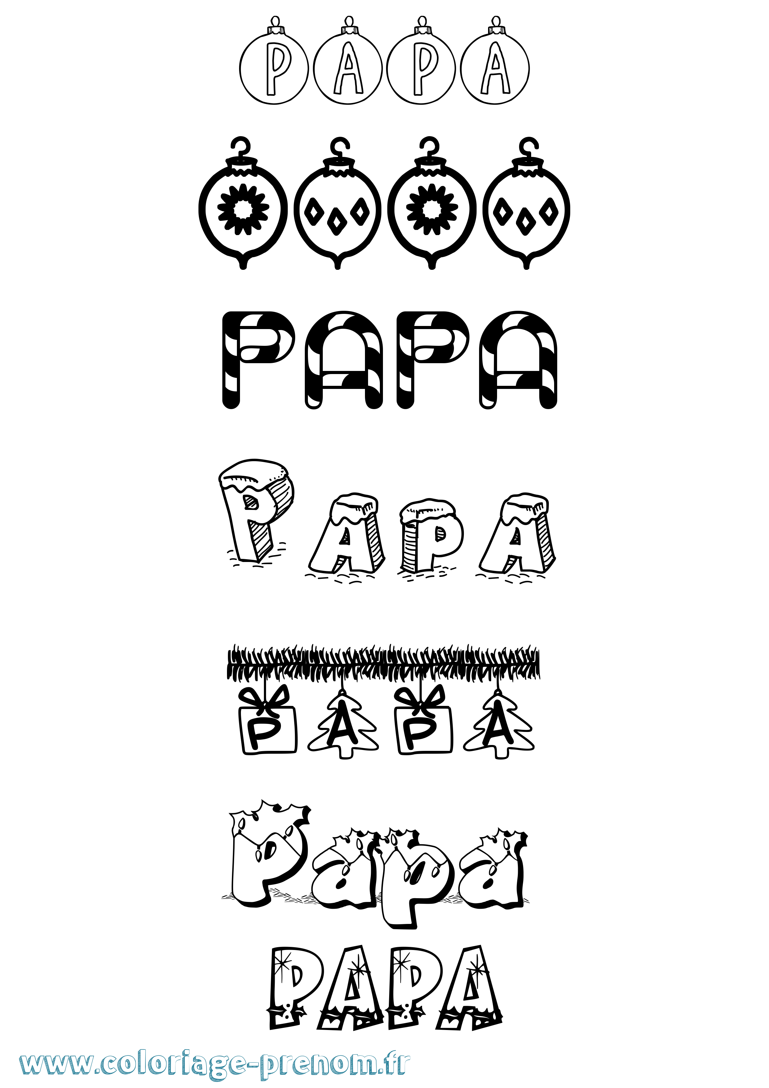 Coloriage prénom Papa