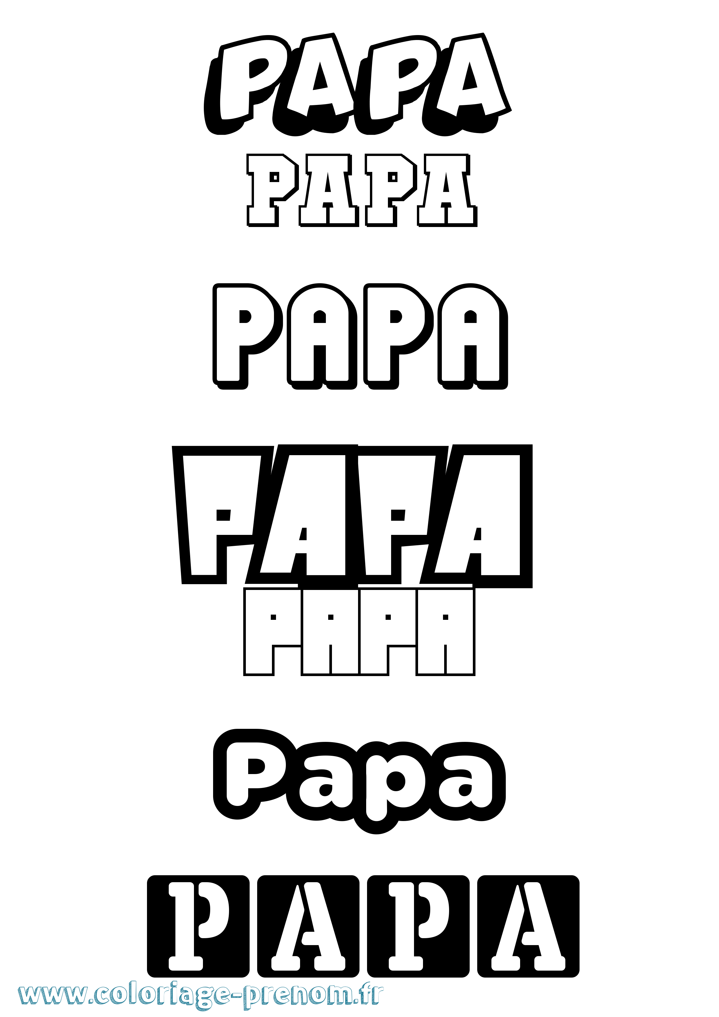 Coloriage prénom Papa Simple