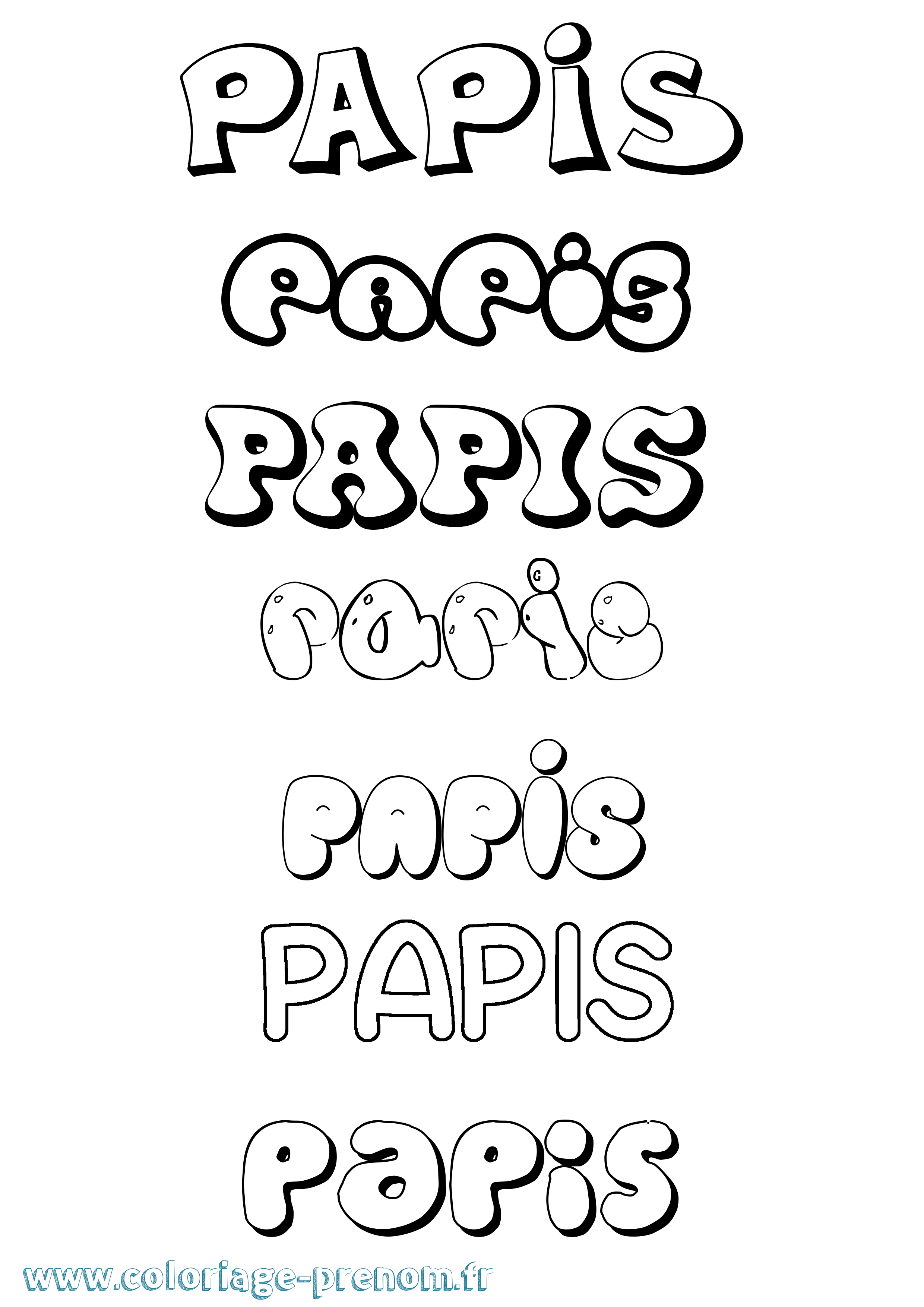 Coloriage Papis Bubble Coloriage prénom Papis Bubble
