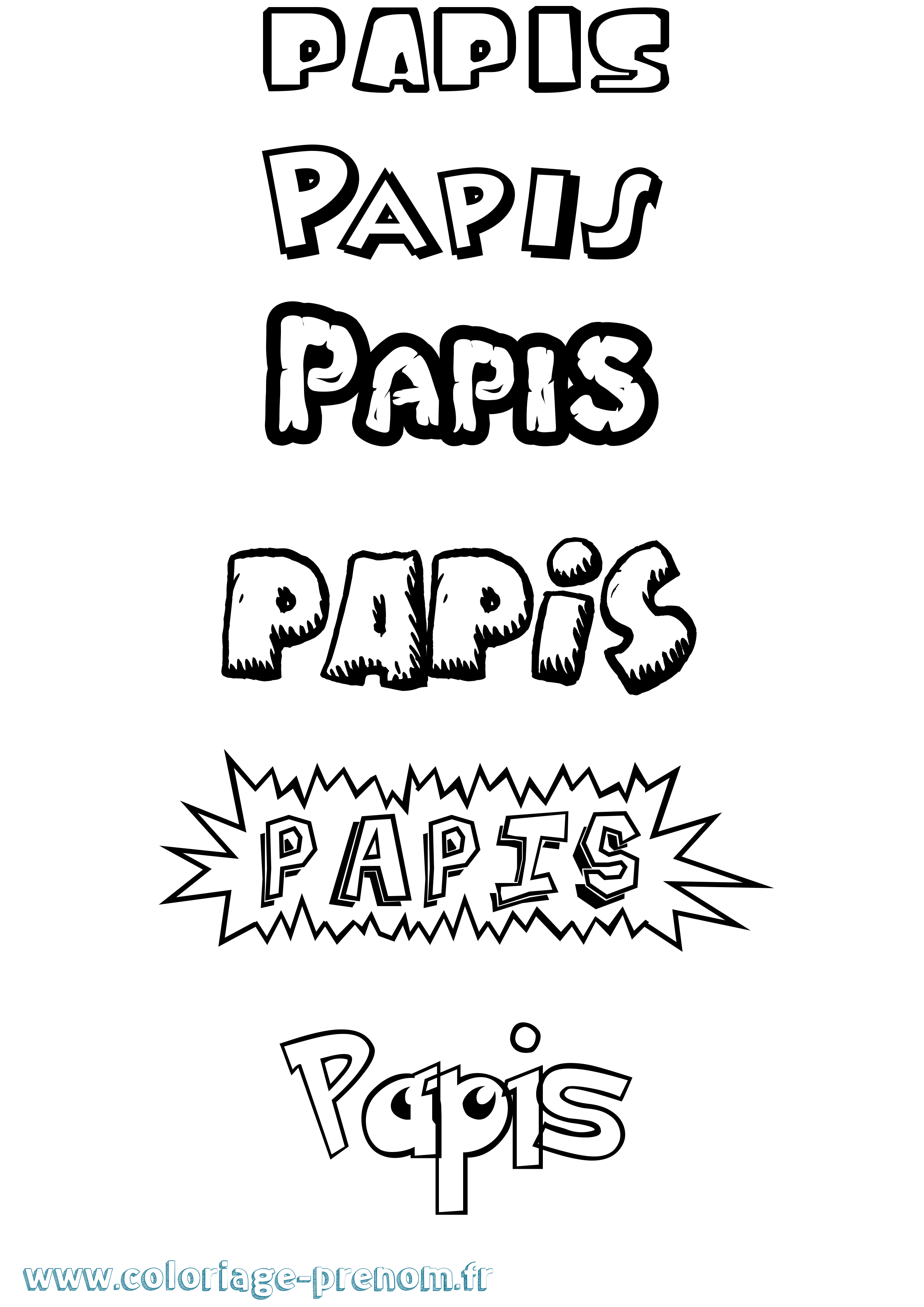 Coloriage Papis Dessin Animé Coloriage prénom Papis Dessin Animé