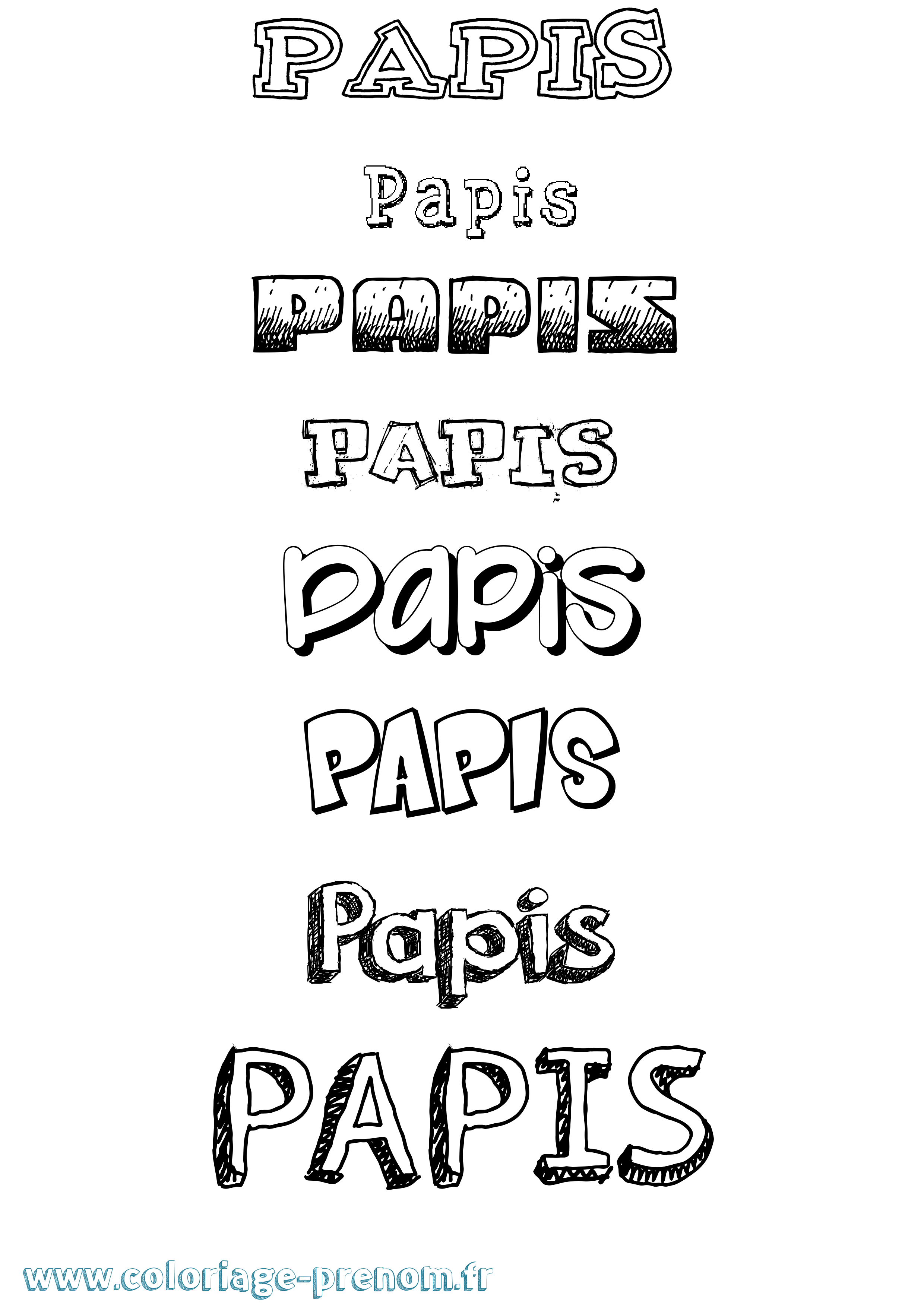 Coloriage Papis Dessiné Coloriage prénom Papis Dessiné