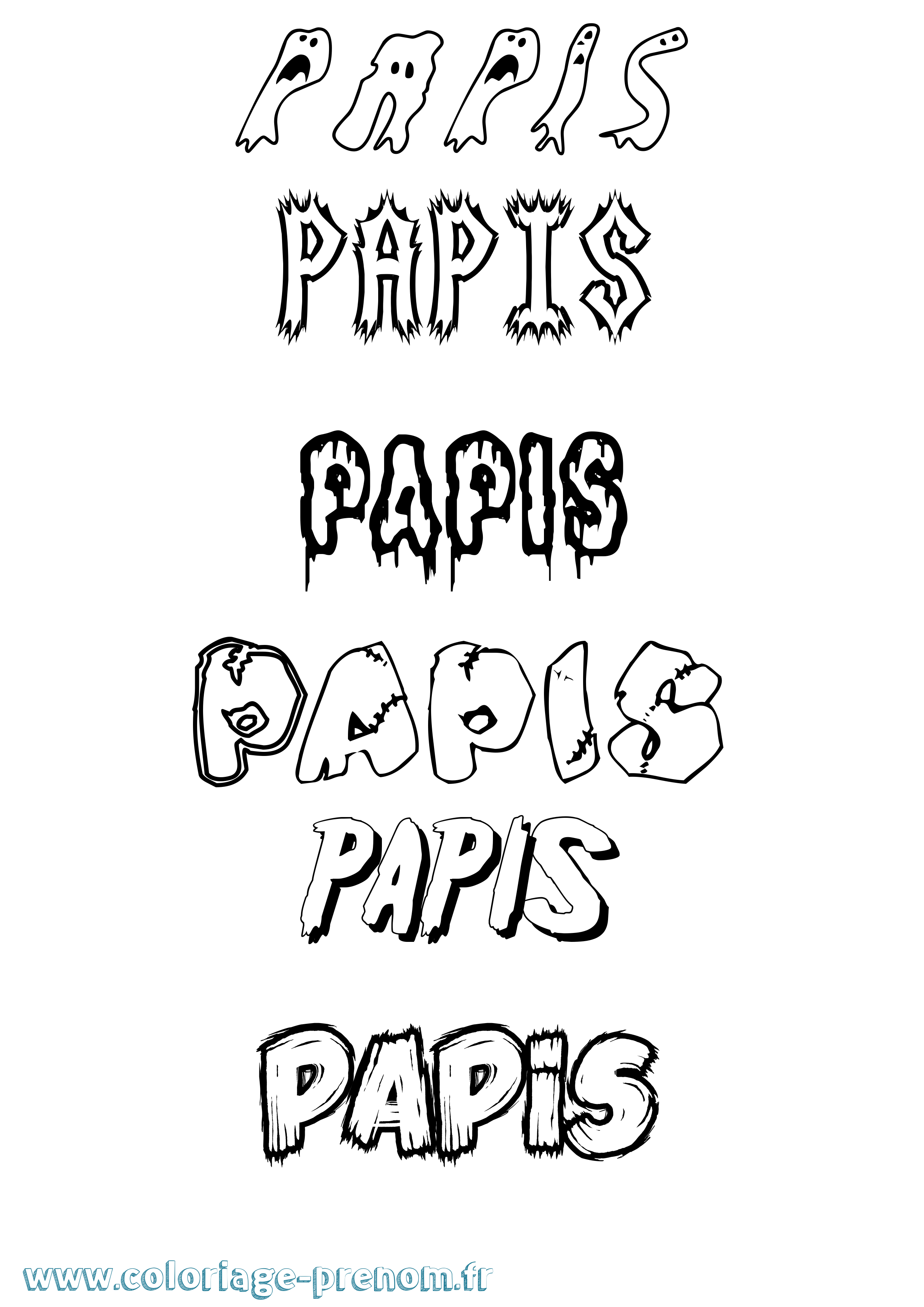 Coloriage Papis Frisson Coloriage prénom Papis Frisson