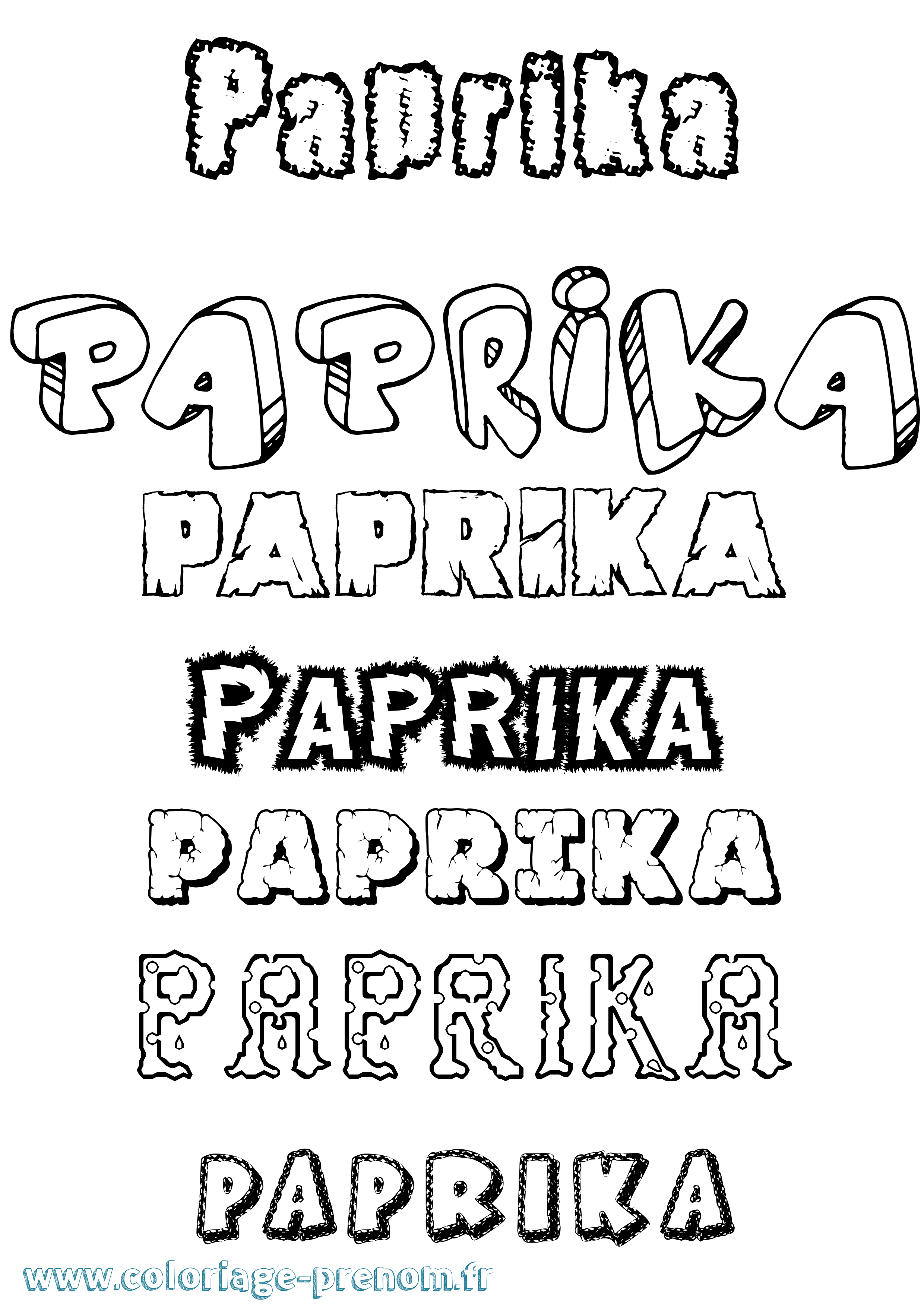 Coloriage prénom Paprika Destructuré