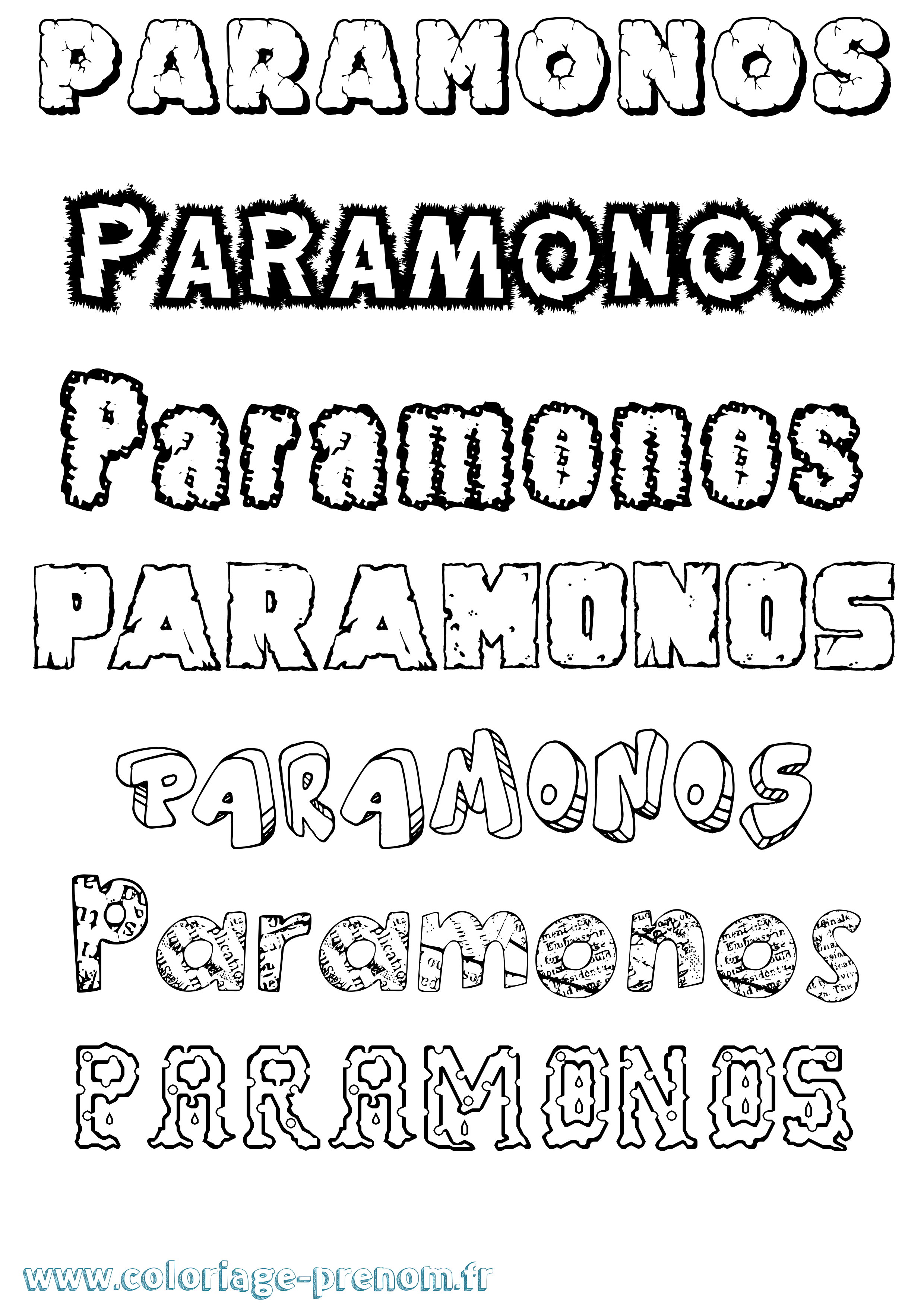 Coloriage prénom Paramonos Destructuré