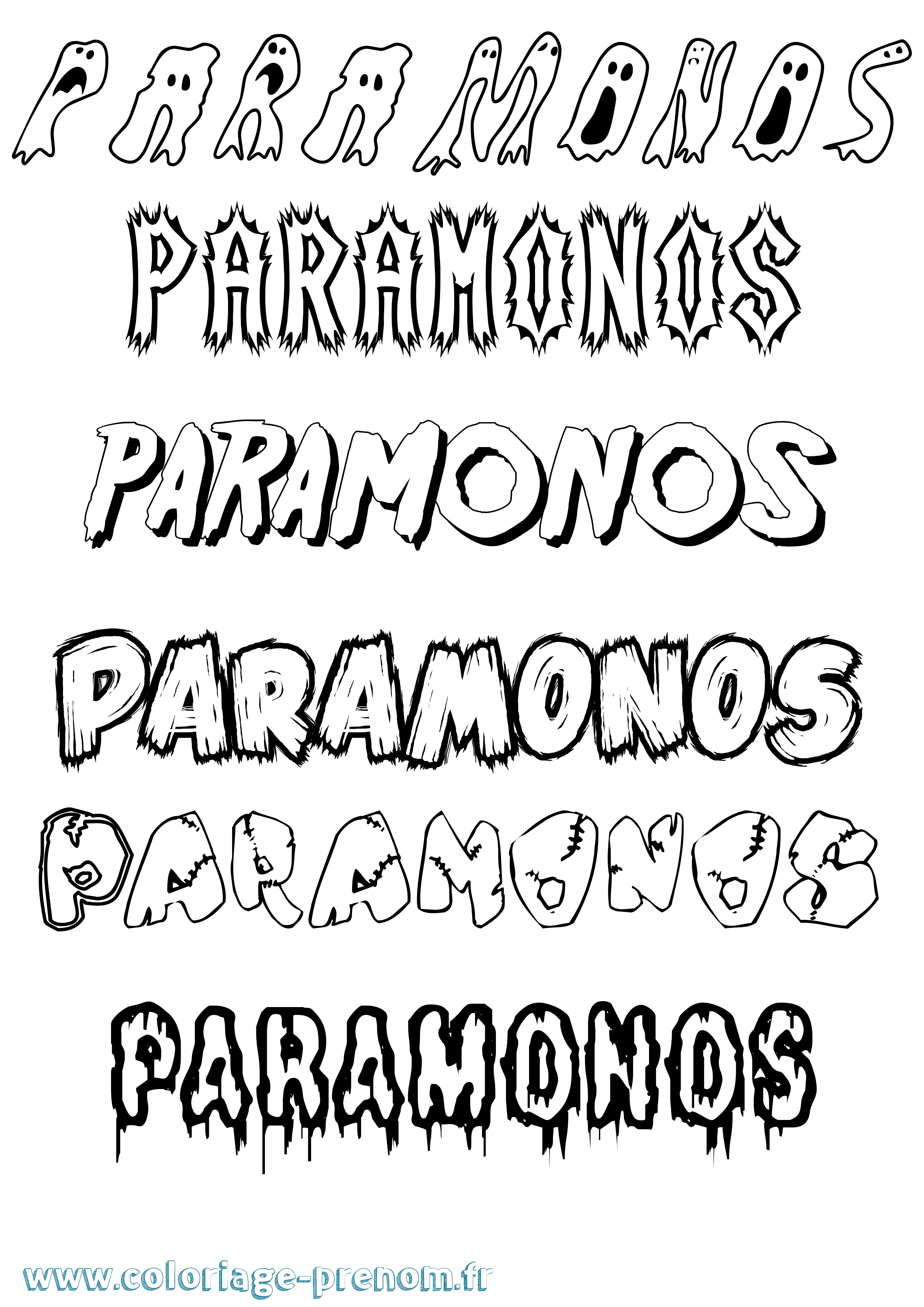 Coloriage prénom Paramonos Frisson