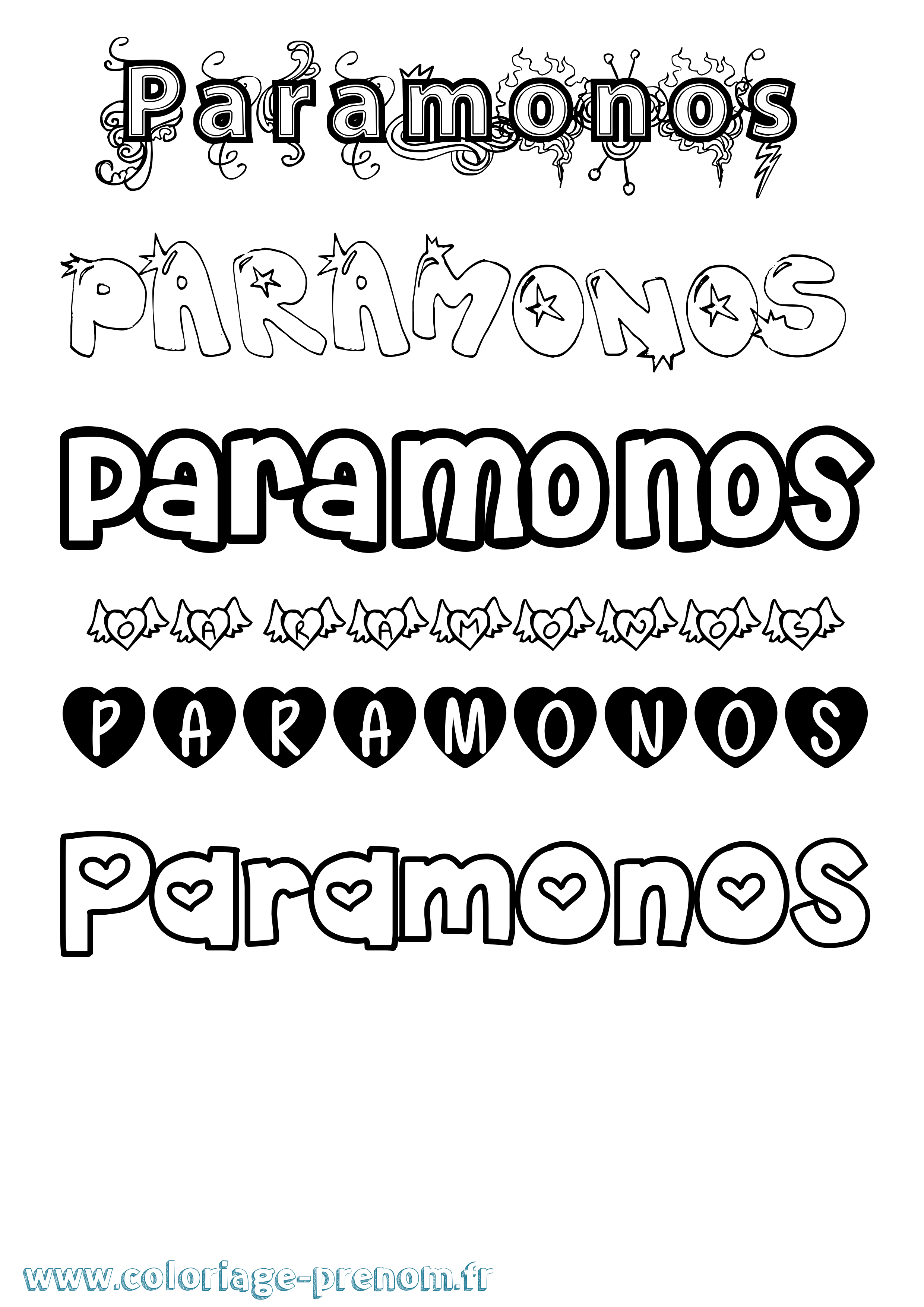 Coloriage prénom Paramonos Girly