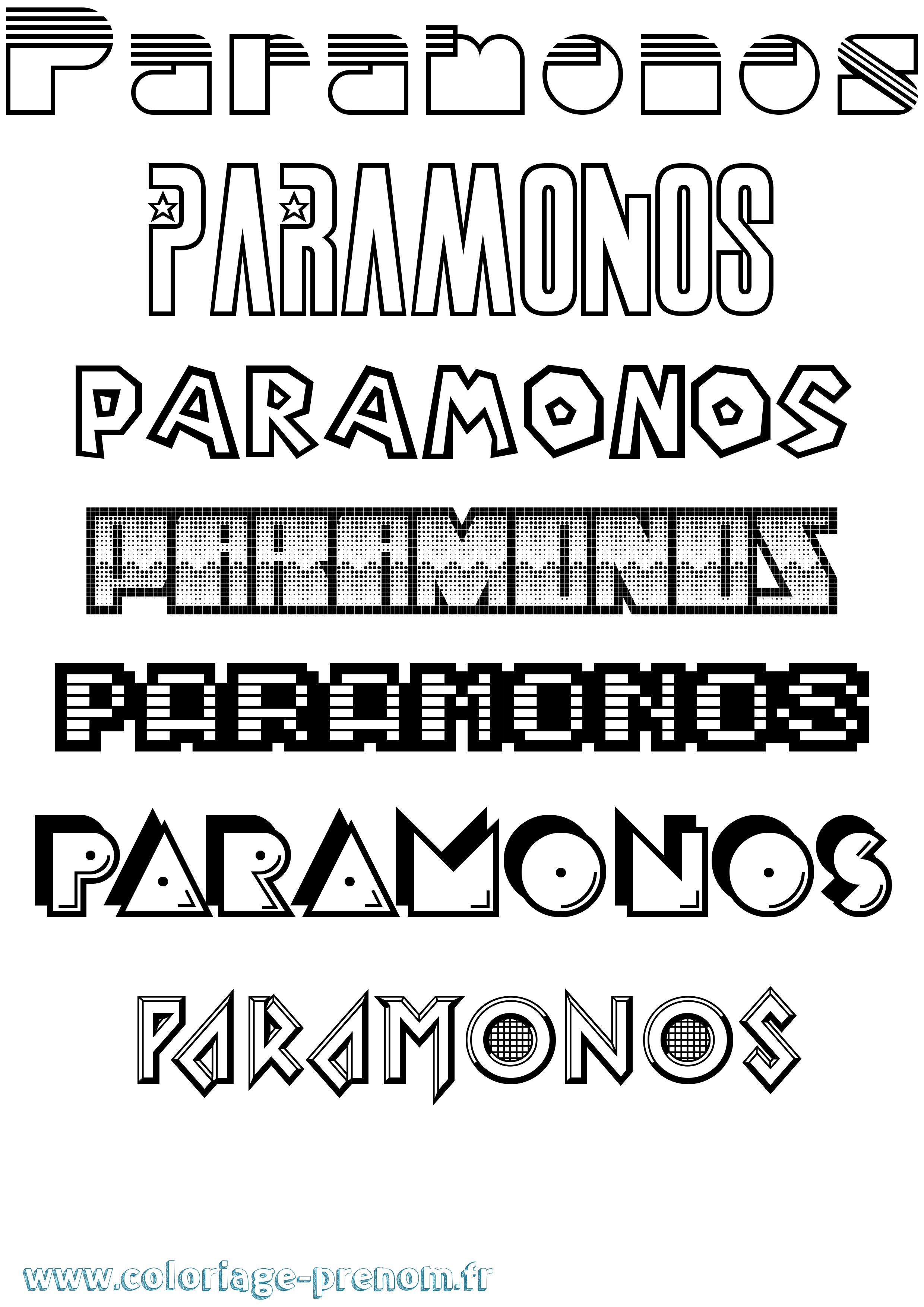 Coloriage prénom Paramonos Jeux Vidéos