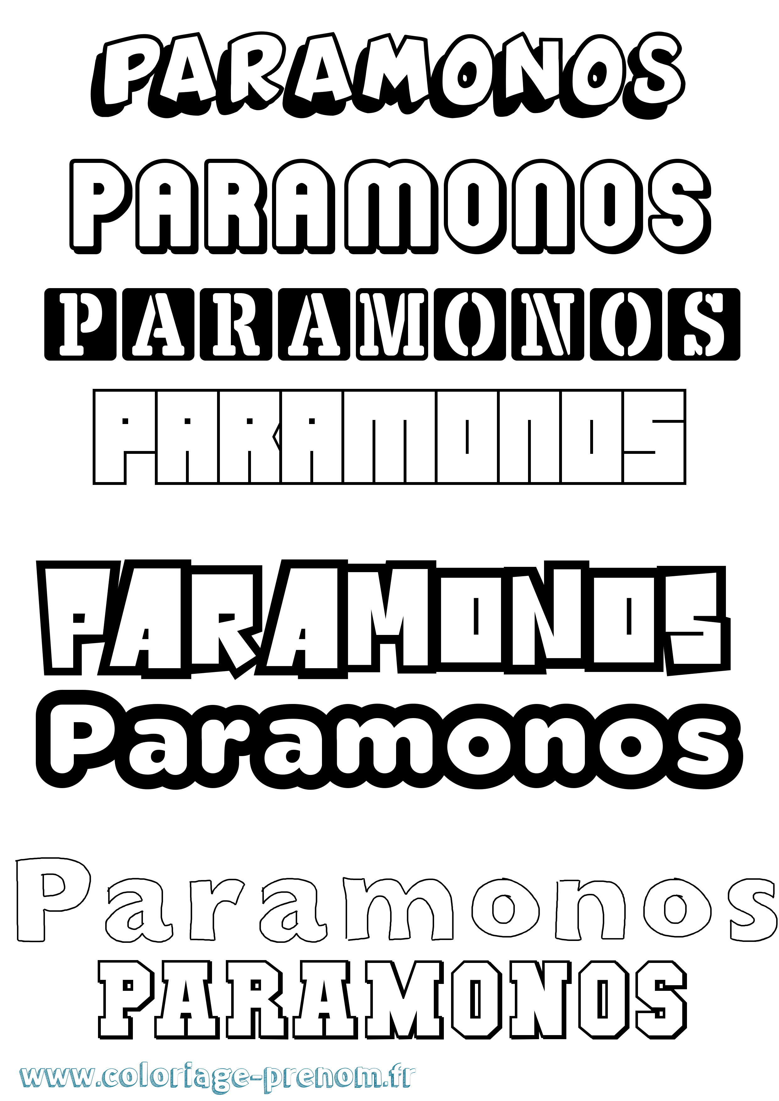 Coloriage prénom Paramonos Simple