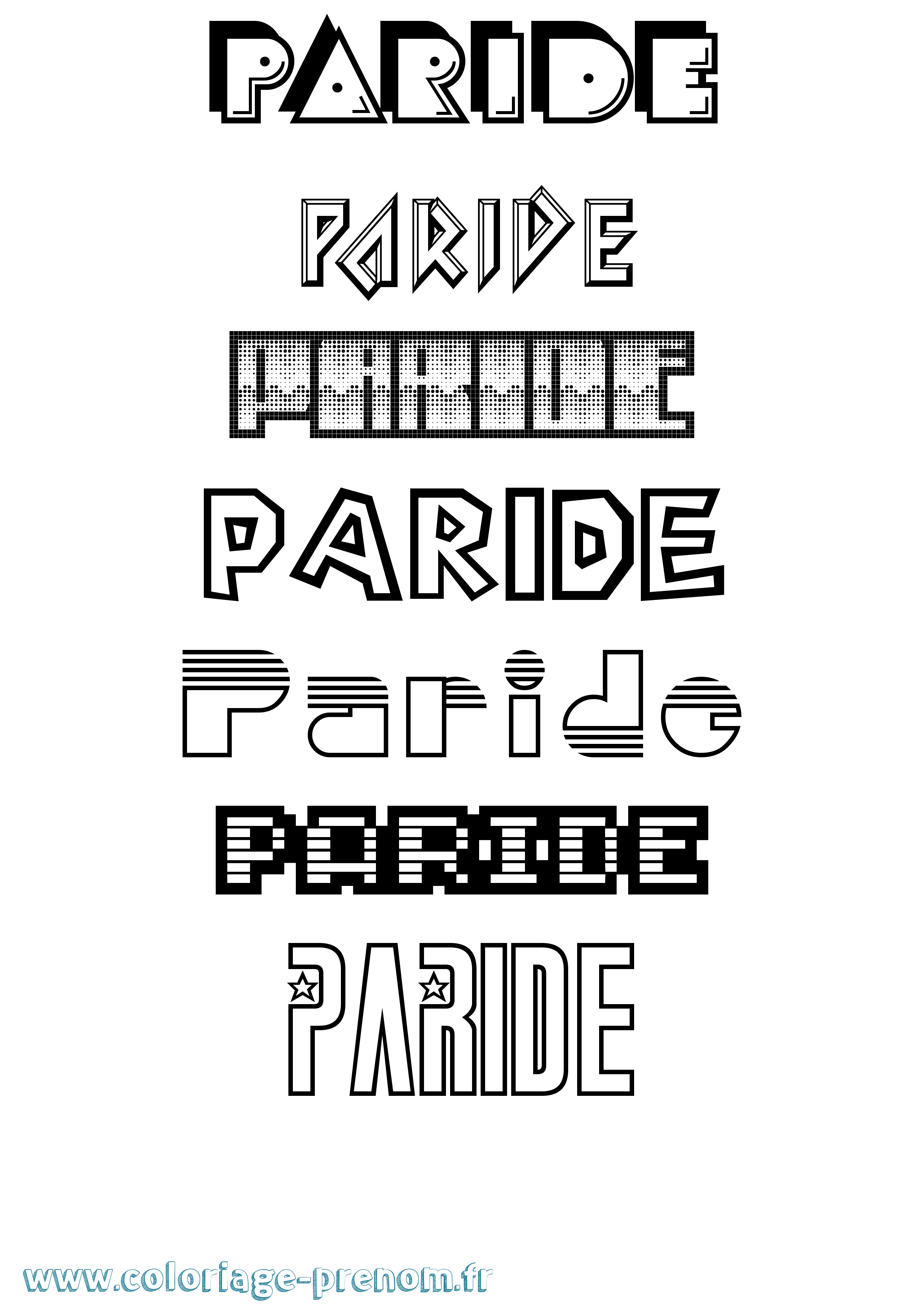 Coloriage Paride Jeux Vidéos Coloriage prénom Paride Jeux Vidéos