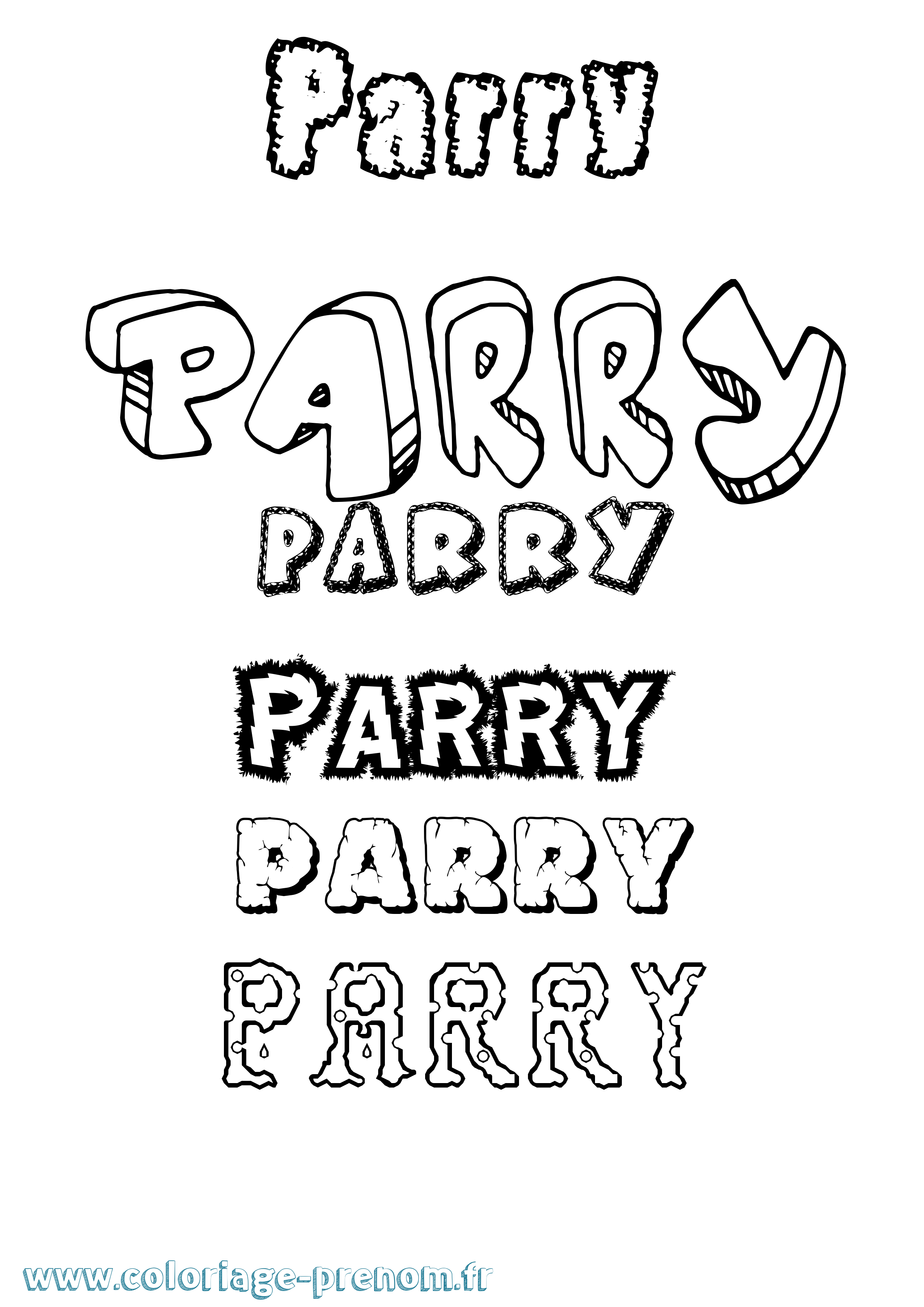 Coloriage prénom Parry Destructuré