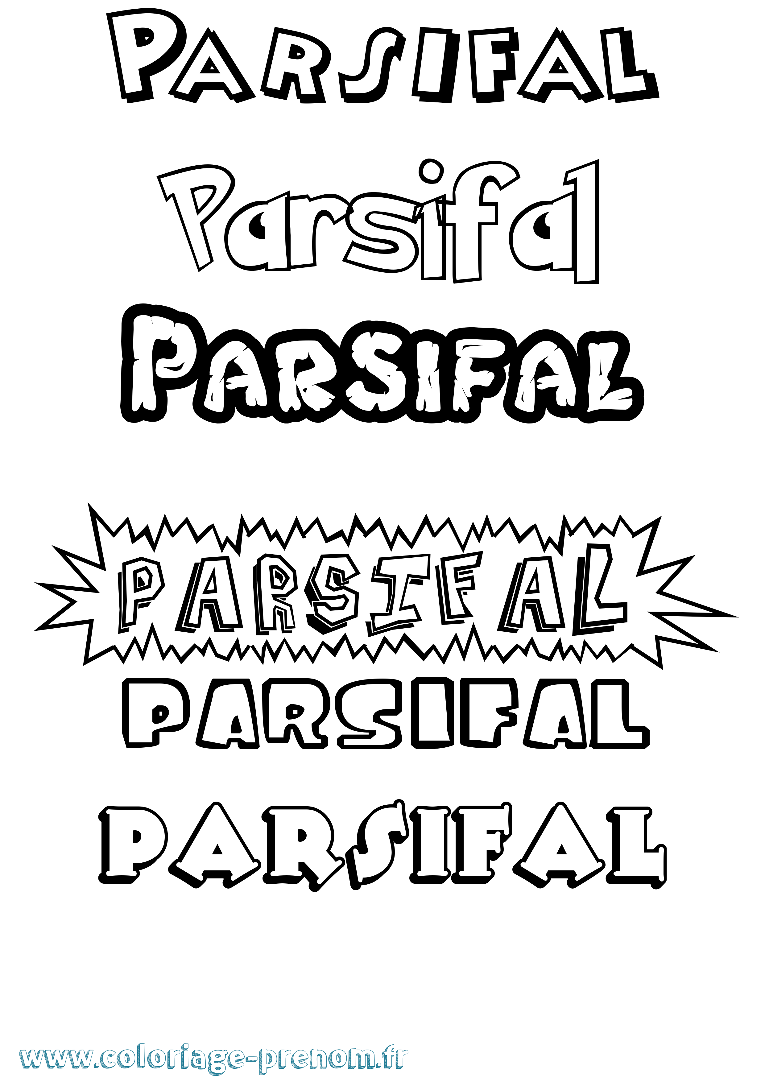 Coloriage Parsifal Dessin Animé Coloriage prénom Parsifal Dessin Animé