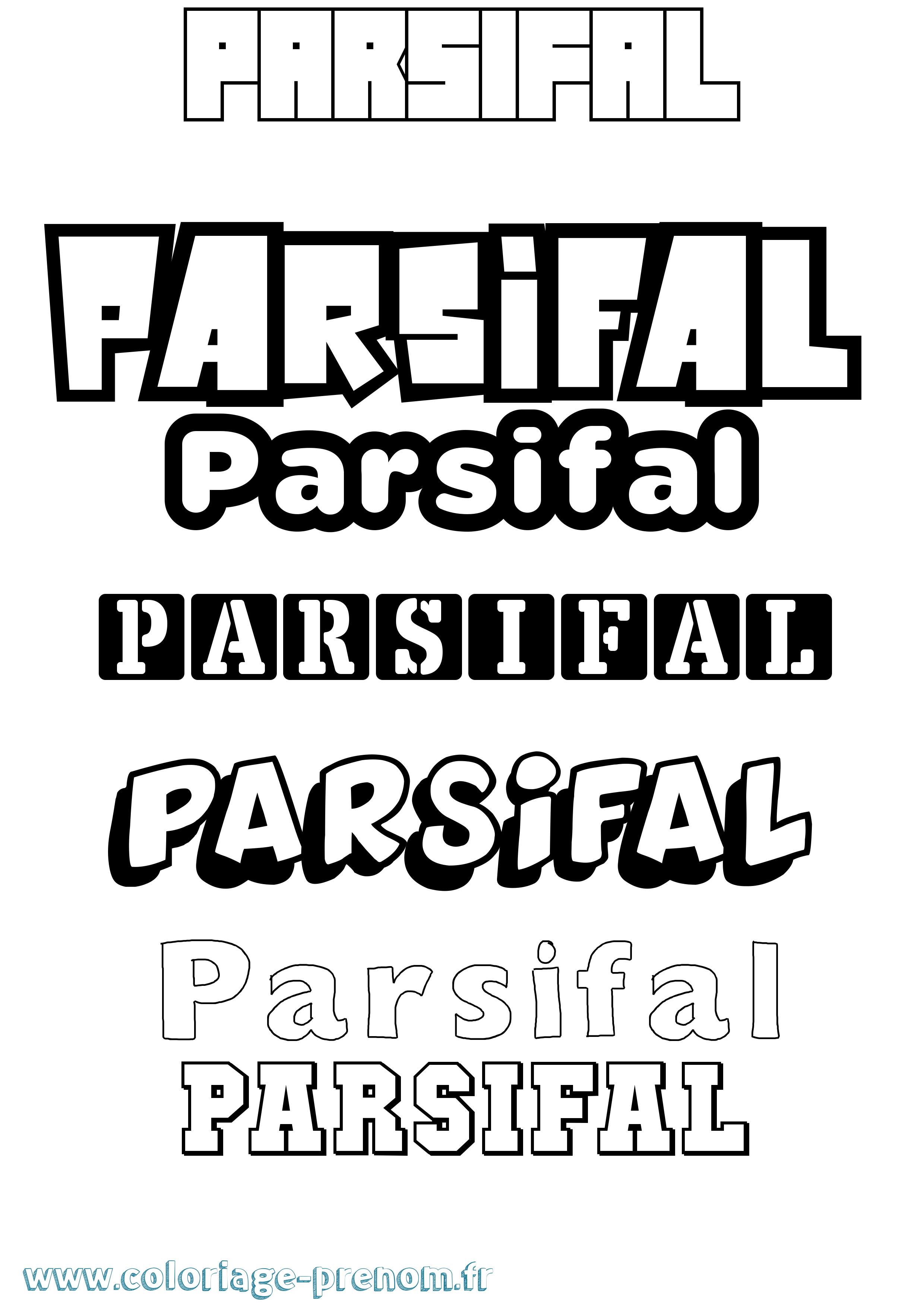 Coloriage Parsifal Simple Coloriage prénom Parsifal Simple