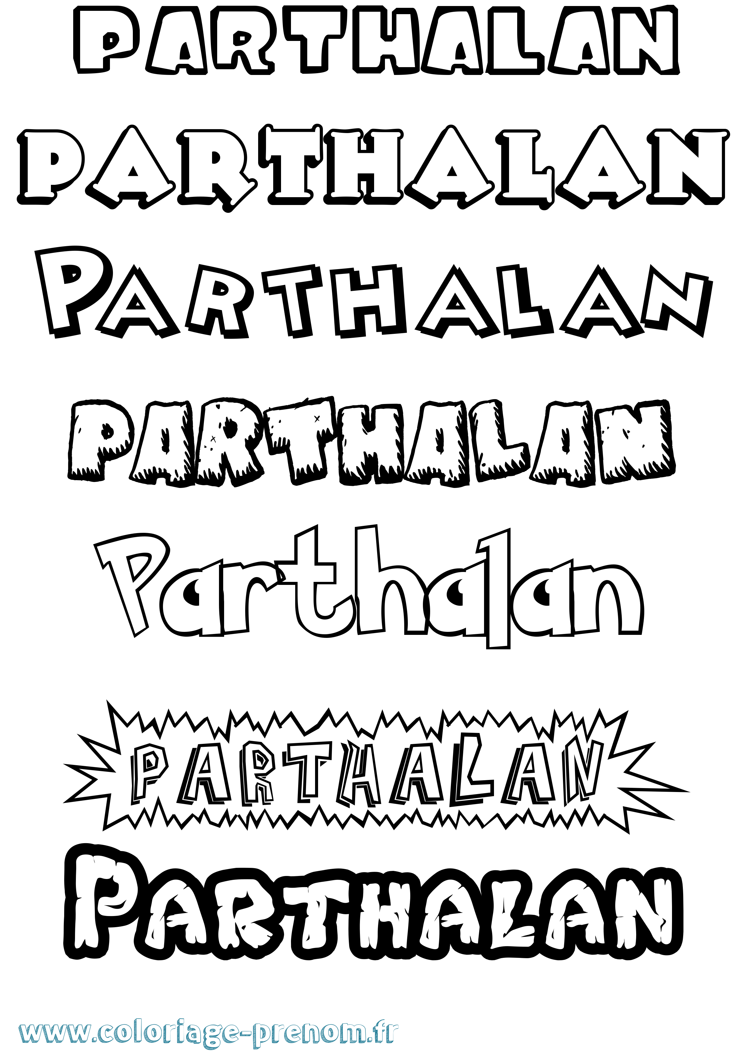 Coloriage Parthalan Dessin Animé Coloriage prénom Parthalan Dessin Animé