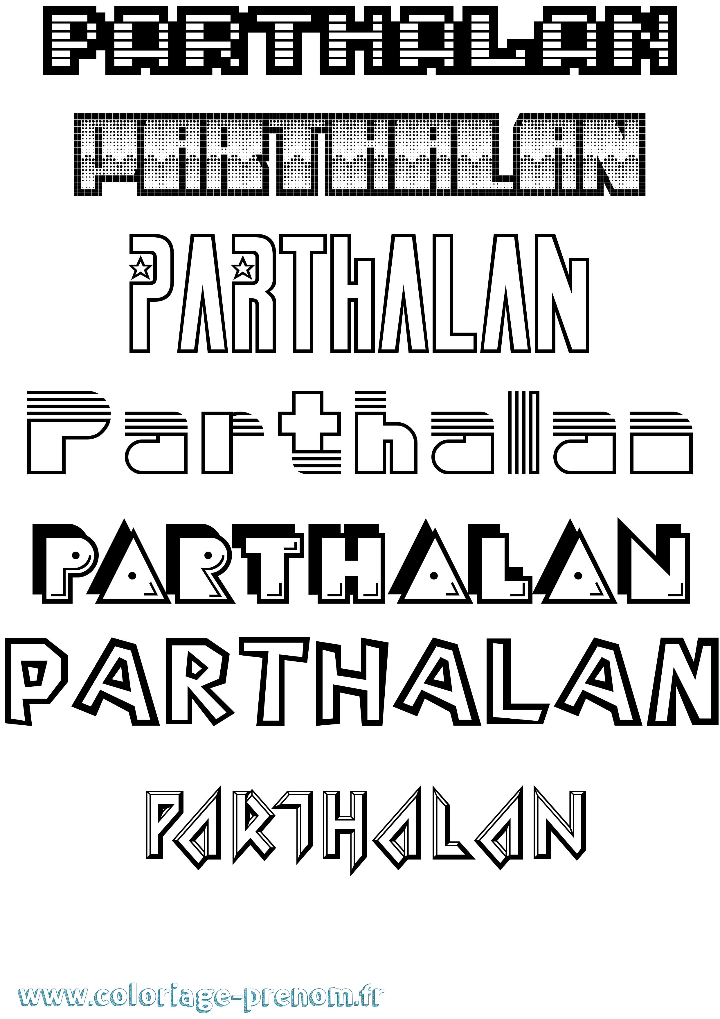 Coloriage Parthalan Jeux Vidéos Coloriage prénom Parthalan Jeux Vidéos