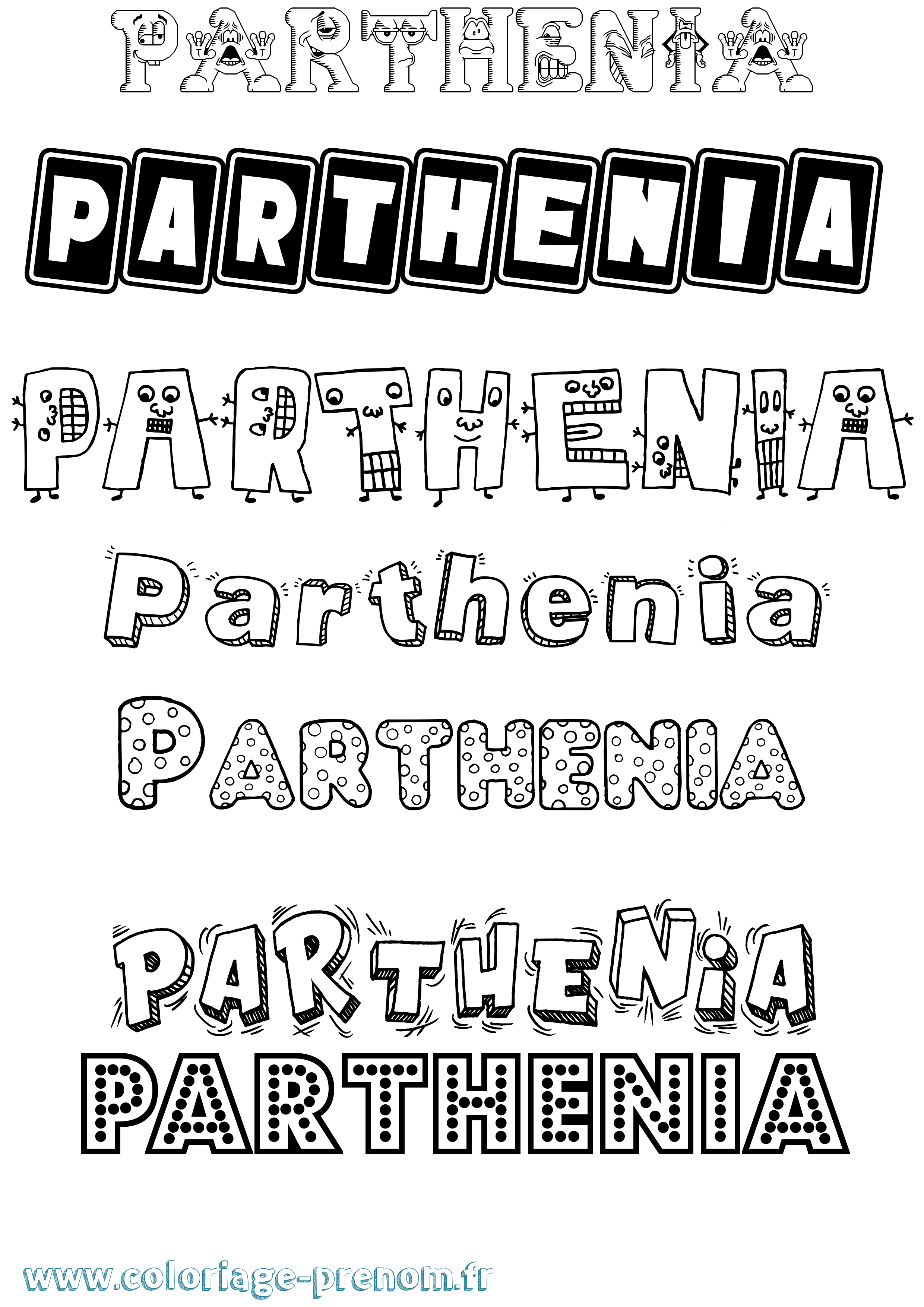 Coloriage prénom Parthenia Fun