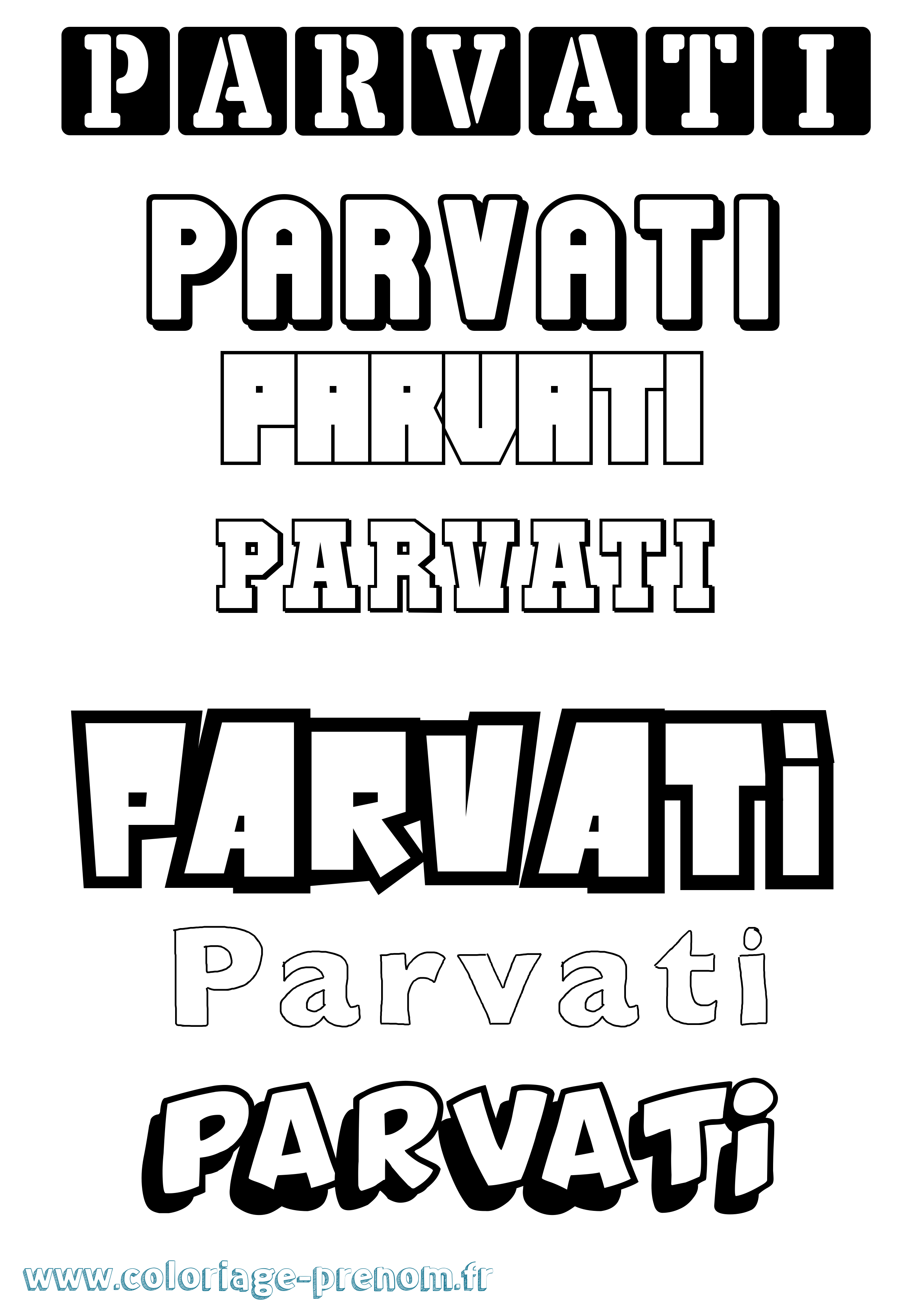 Coloriage Parvati Simple Coloriage prénom Parvati Simple