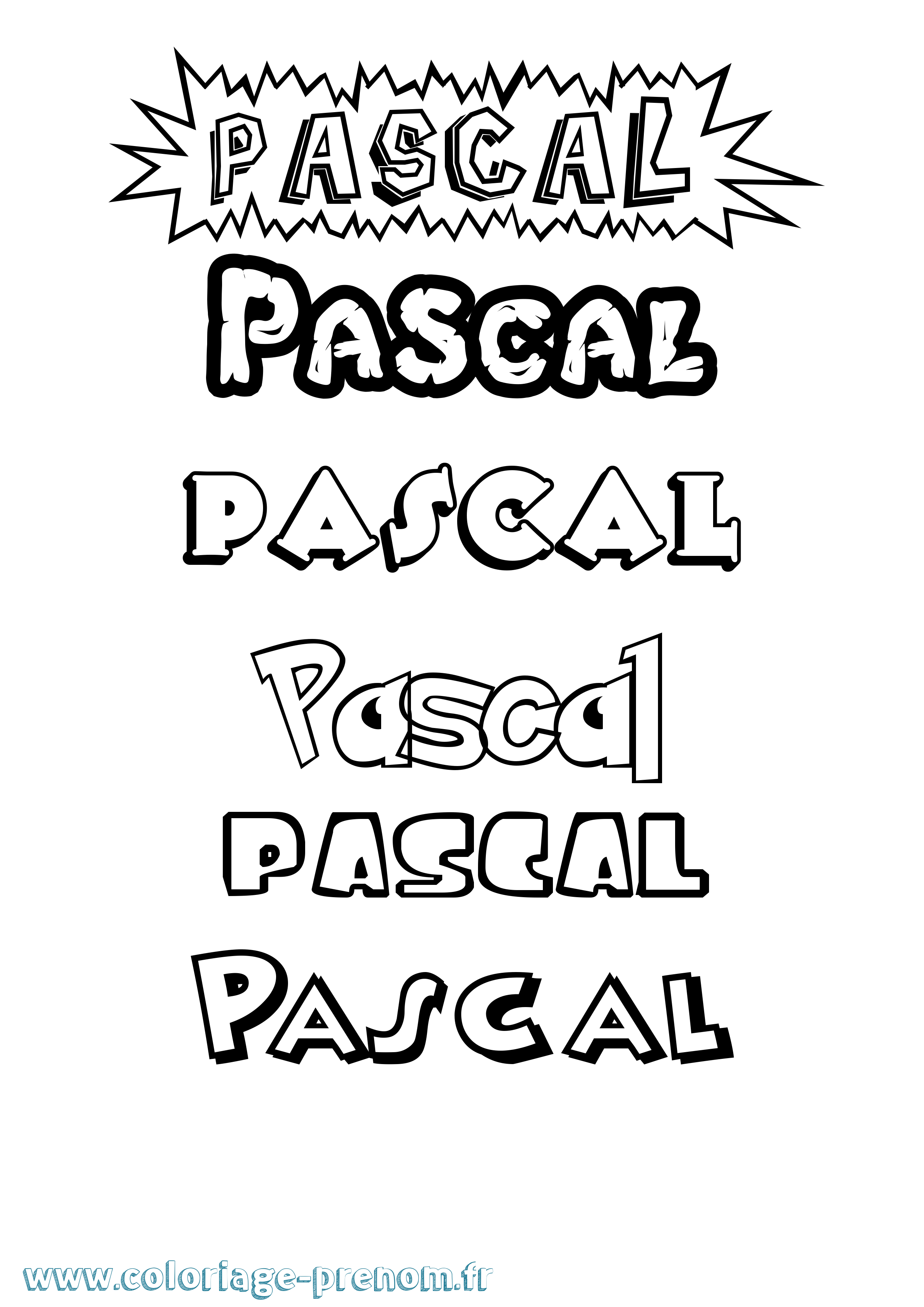 Coloriage prénom Pascal Dessin Animé