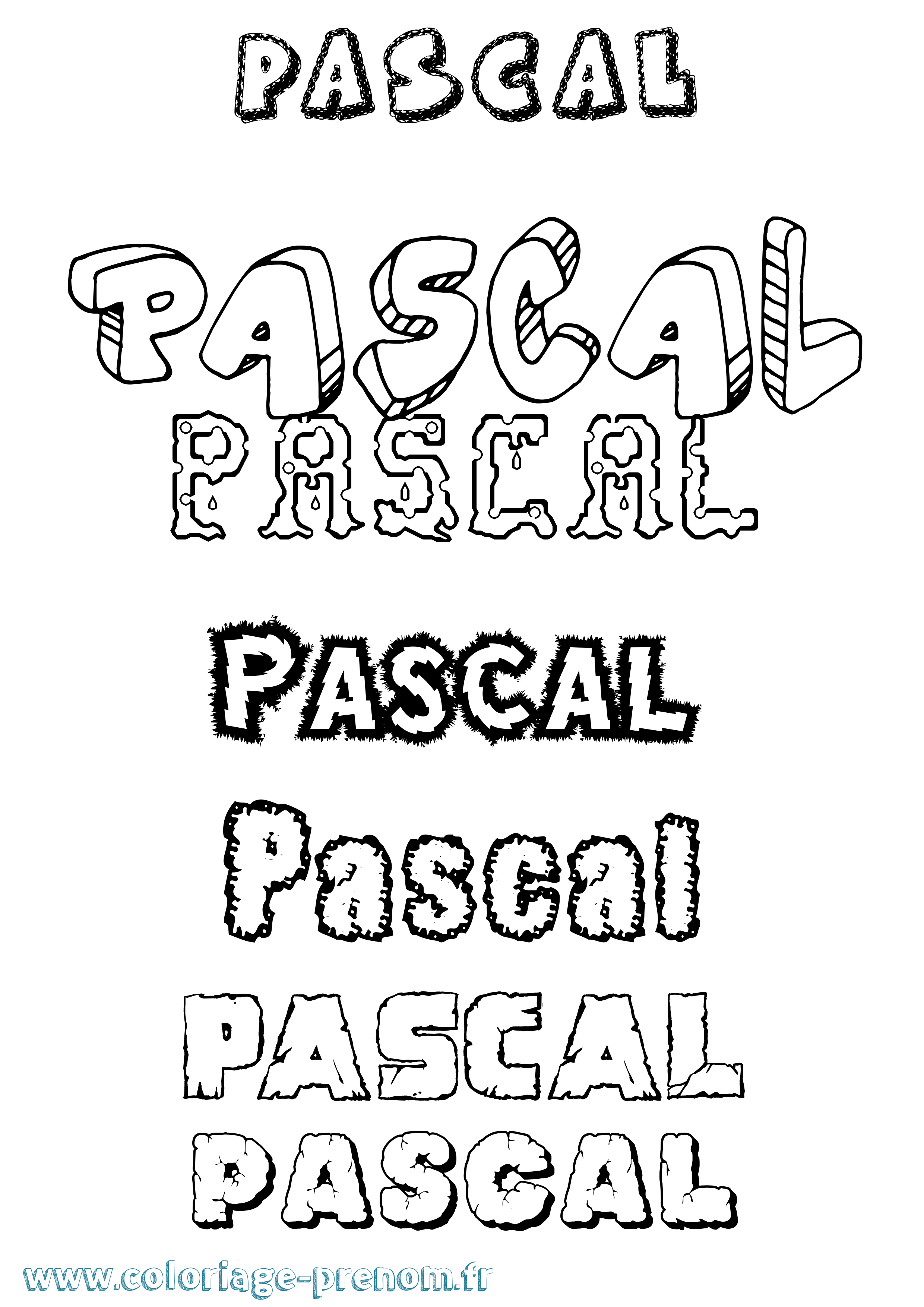 Coloriage prénom Pascal Destructuré