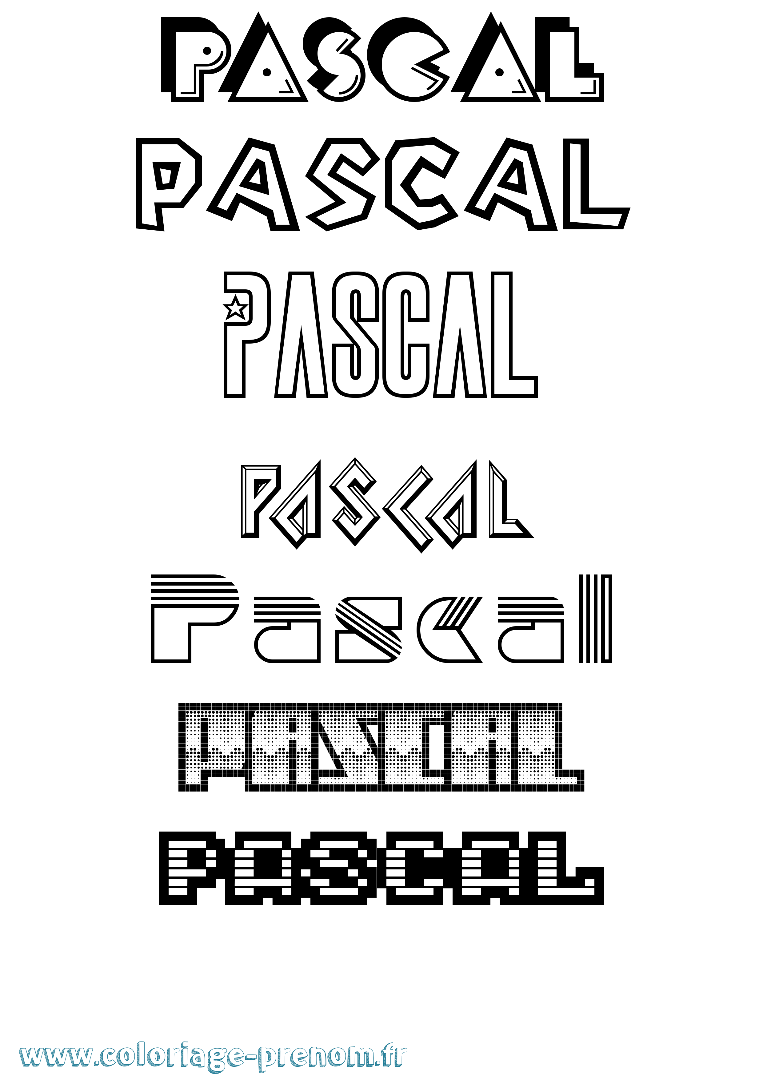 Coloriage prénom Pascal Jeux Vidéos