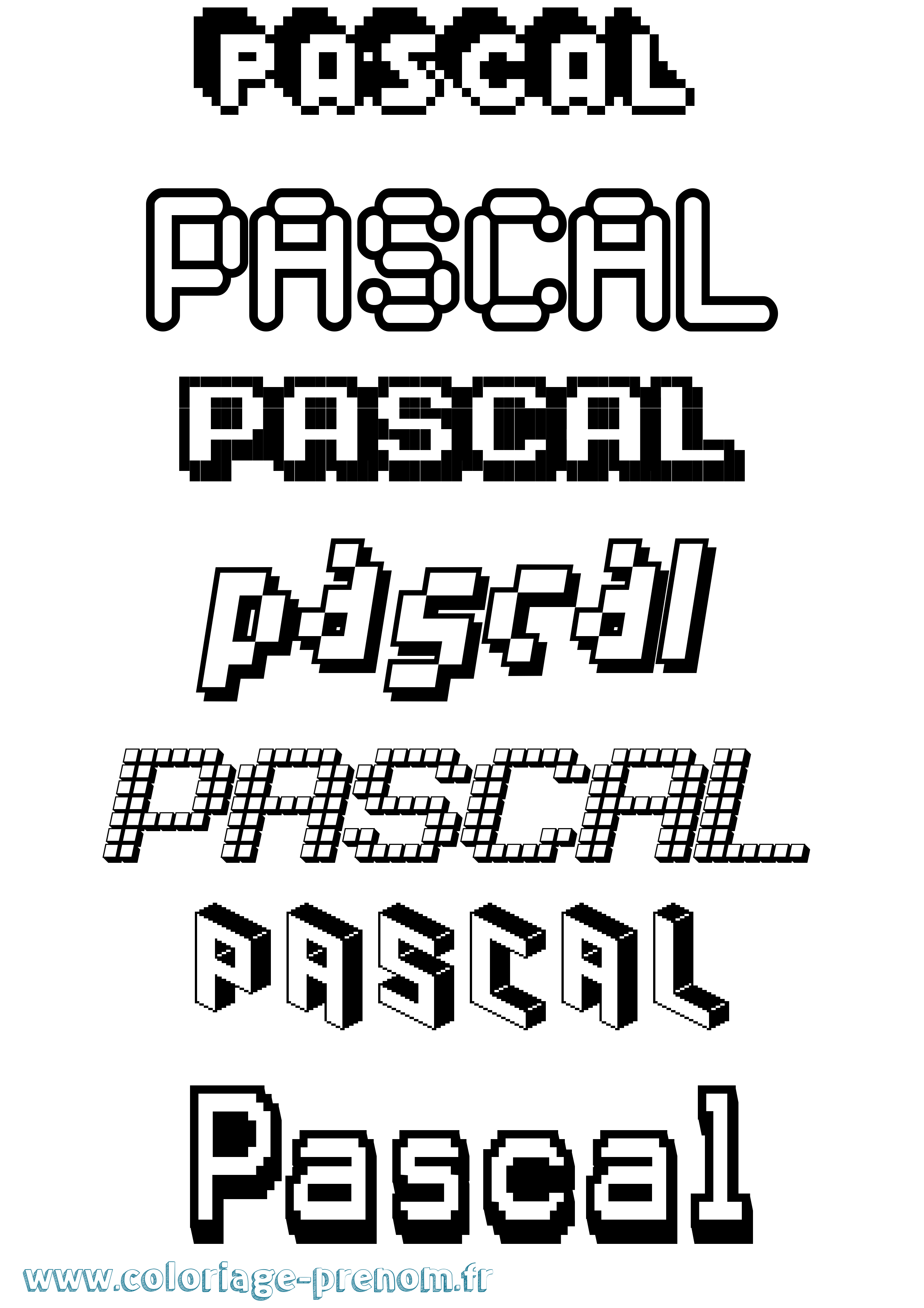 Coloriage prénom Pascal Pixel