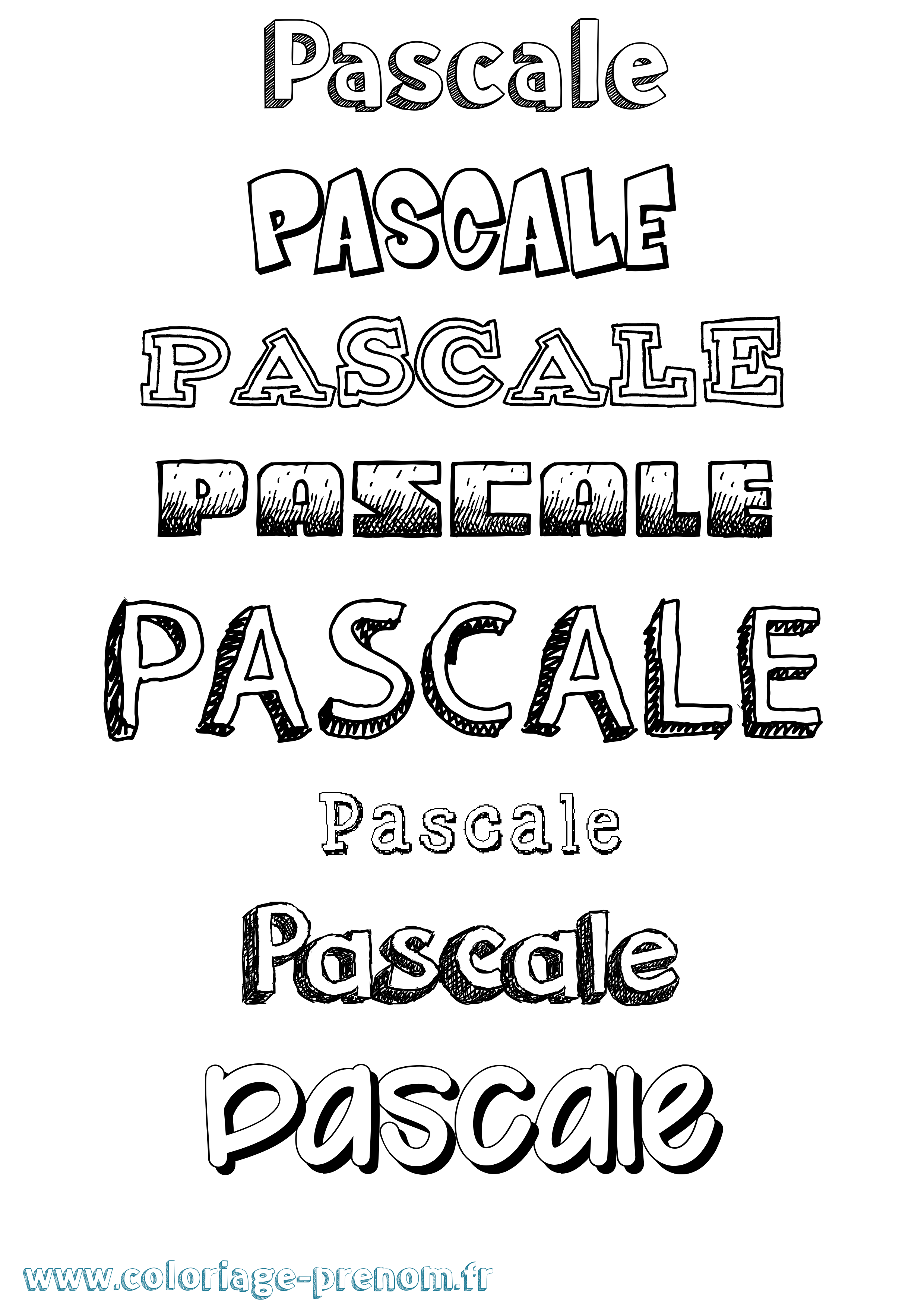 Coloriage prénom Pascale Dessiné