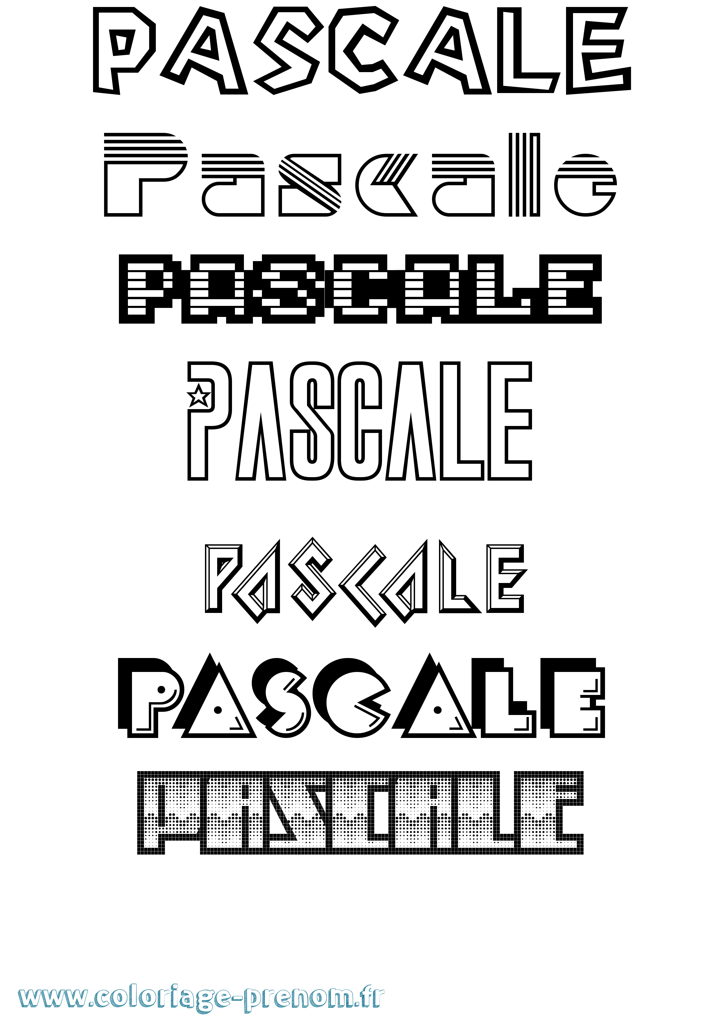 Coloriage prénom Pascale
