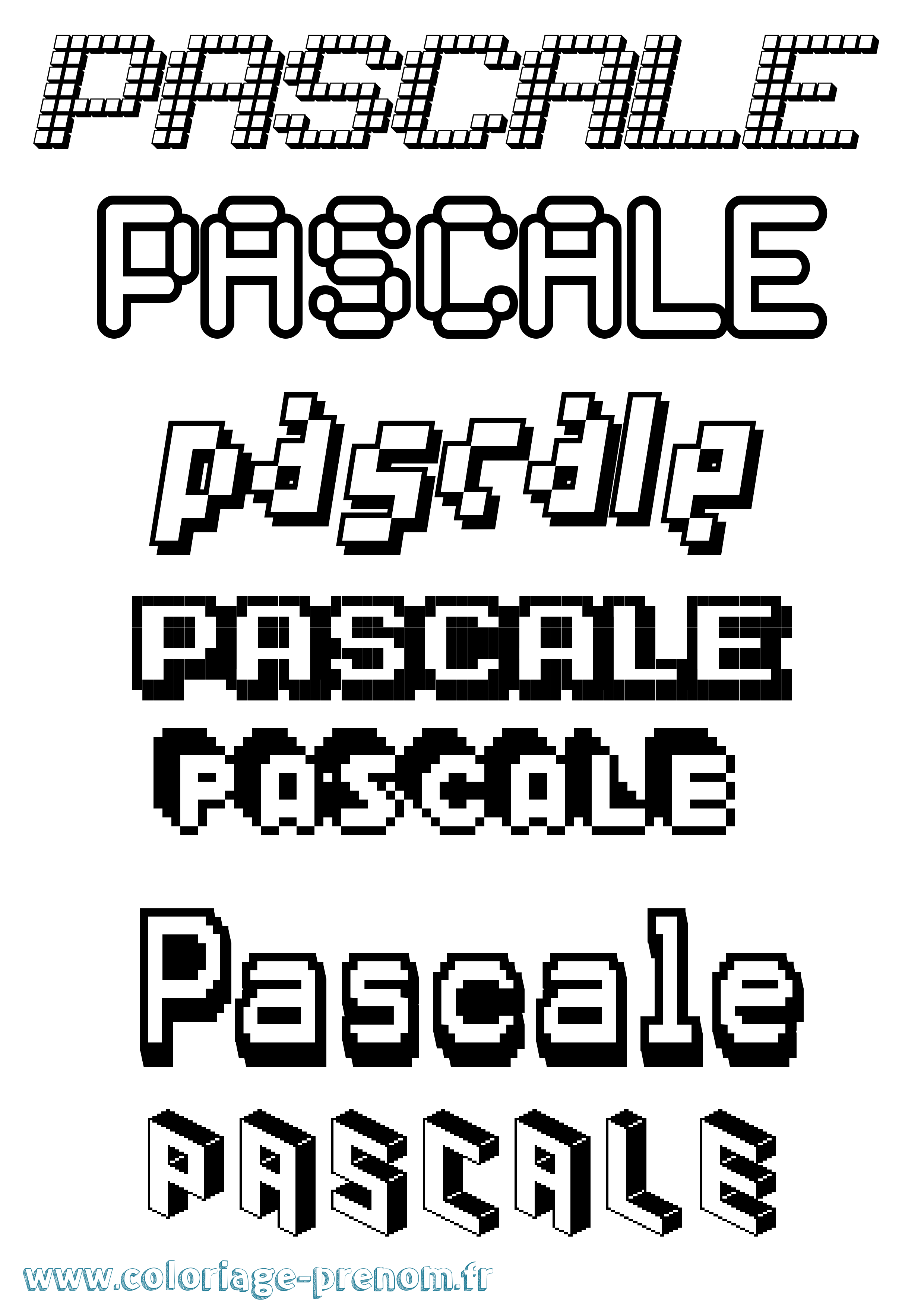 Coloriage prénom Pascale Pixel