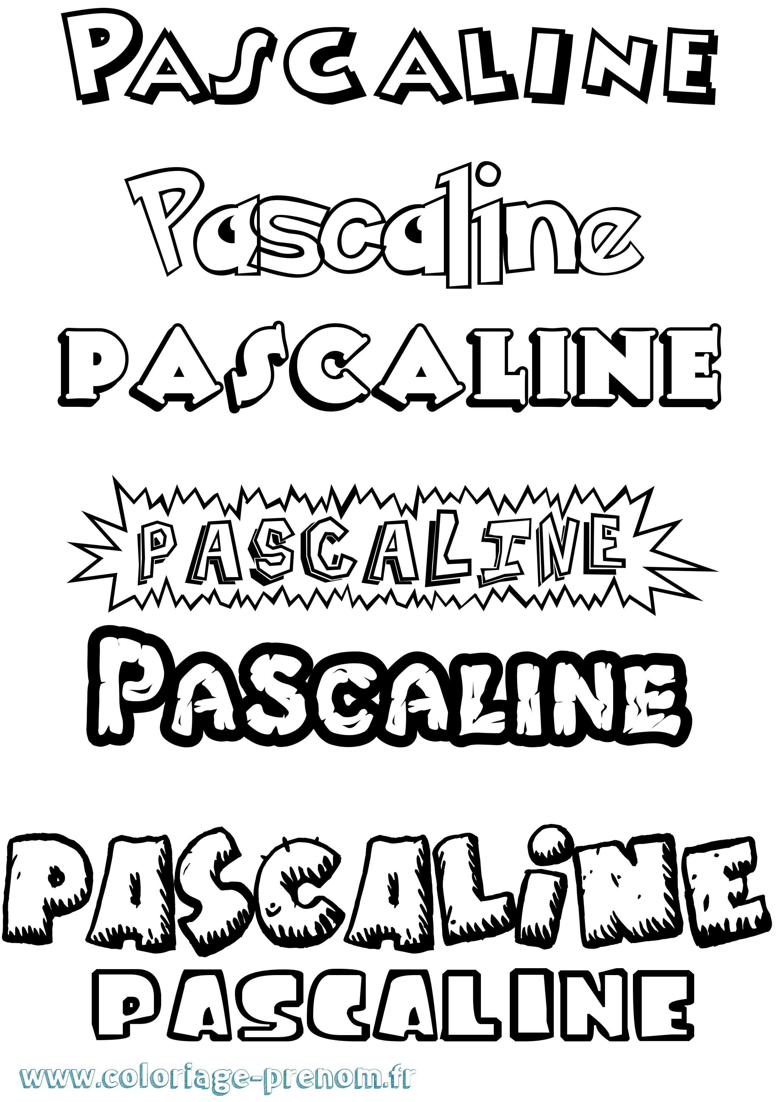 Coloriage Pascaline Dessin Animé Coloriage prénom Pascaline Dessin Animé