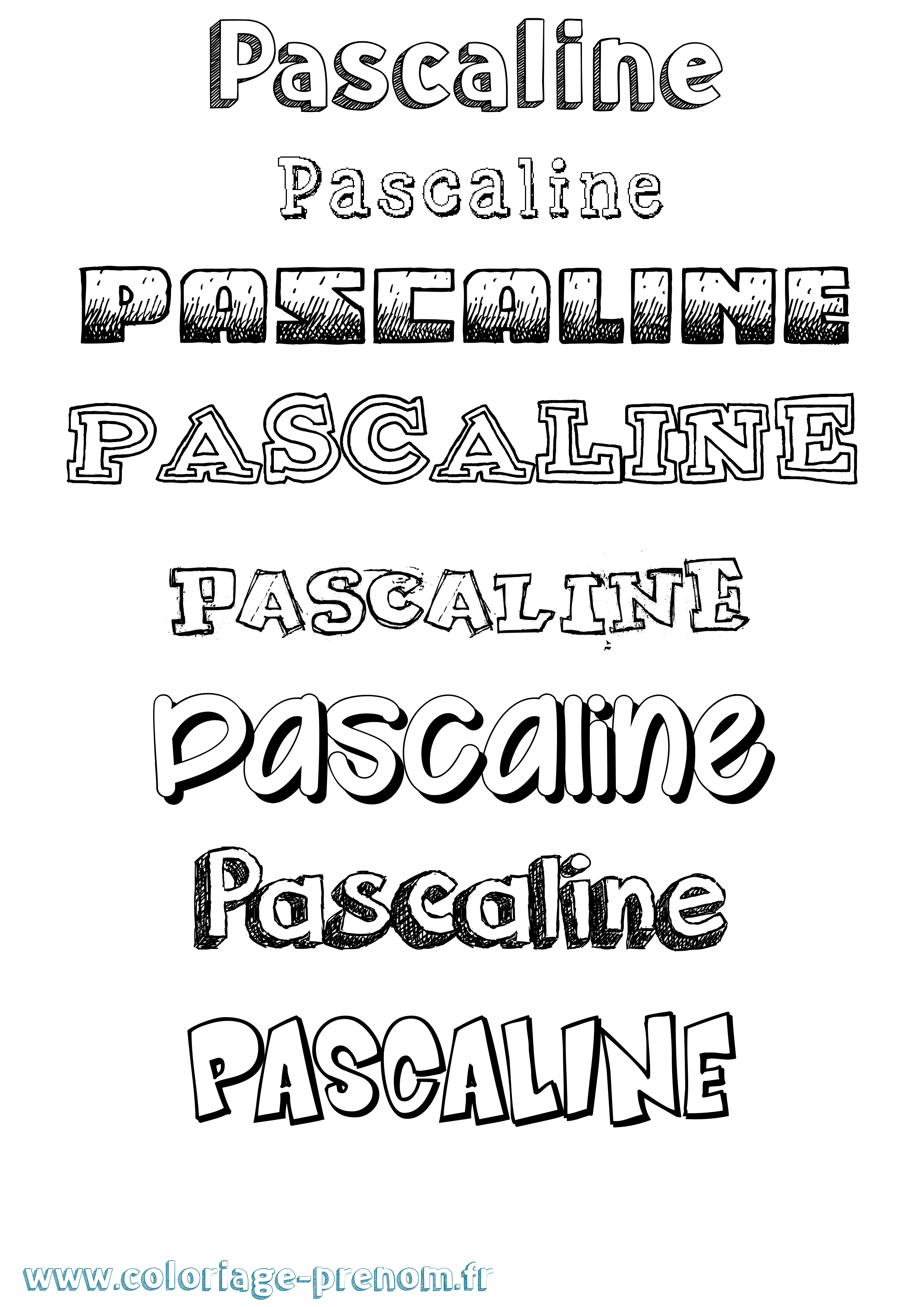 Coloriage Pascaline Dessiné Coloriage prénom Pascaline Dessiné