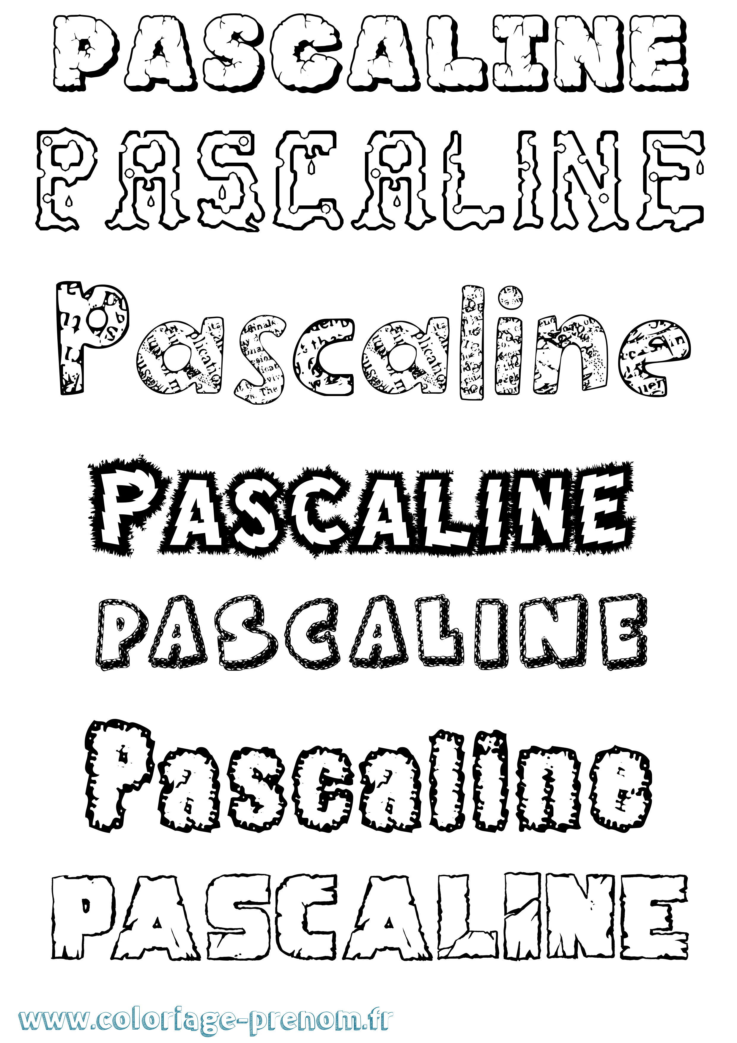 Coloriage Pascaline Destructuré Coloriage prénom Pascaline Destructuré