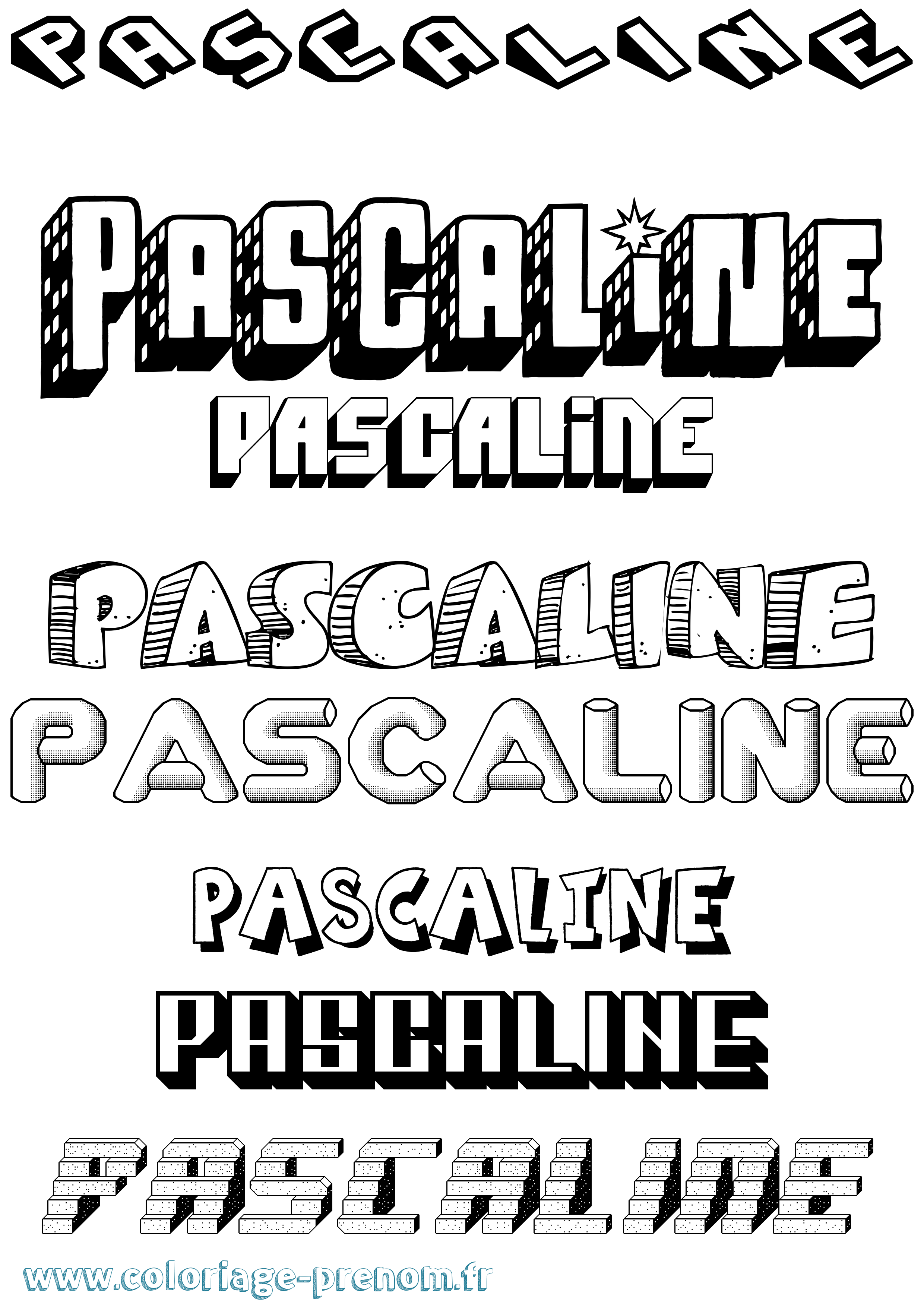 Coloriage Pascaline Effet 3D Coloriage prénom Pascaline Effet 3D