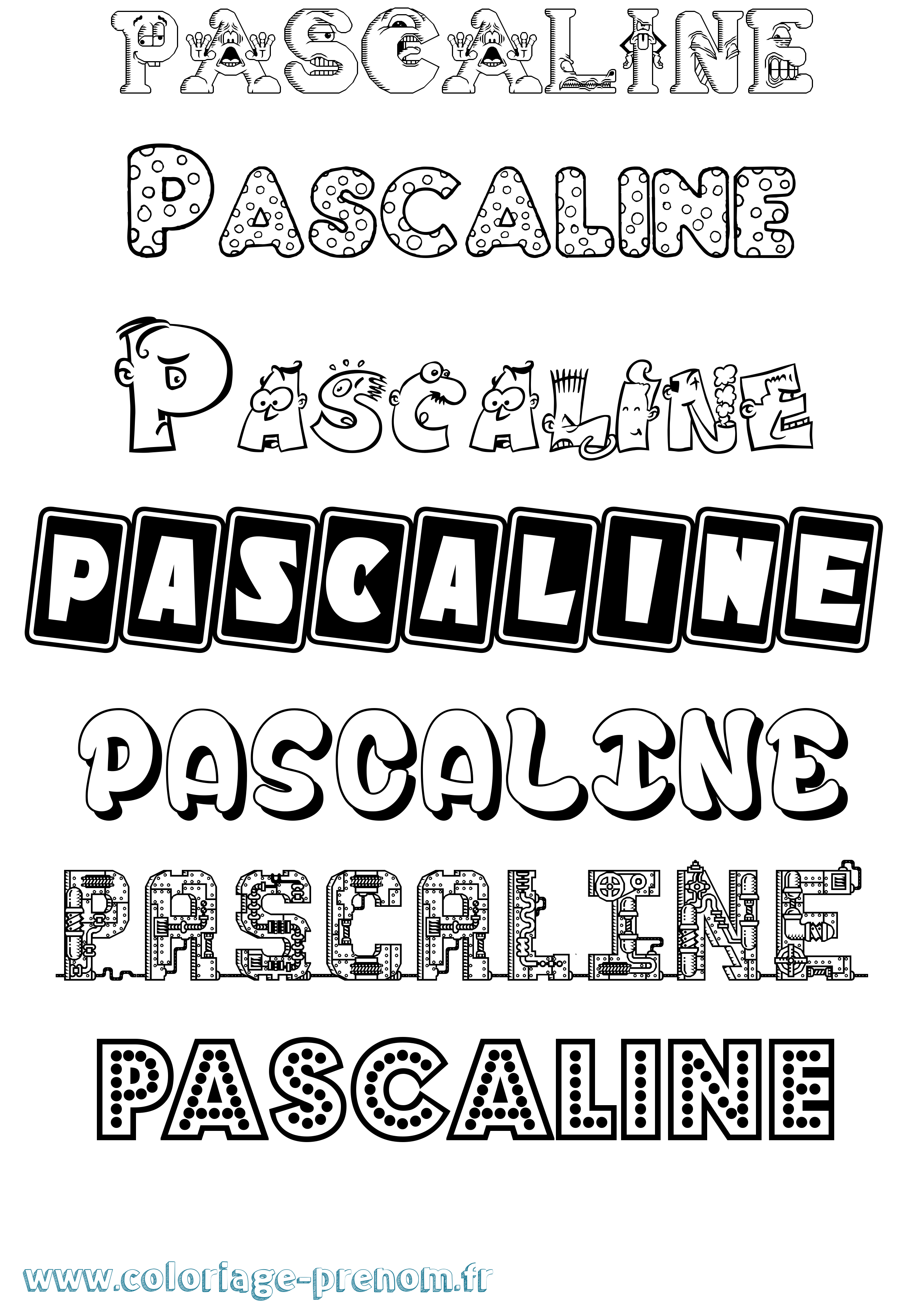 Coloriage Pascaline Fun Coloriage prénom Pascaline Fun