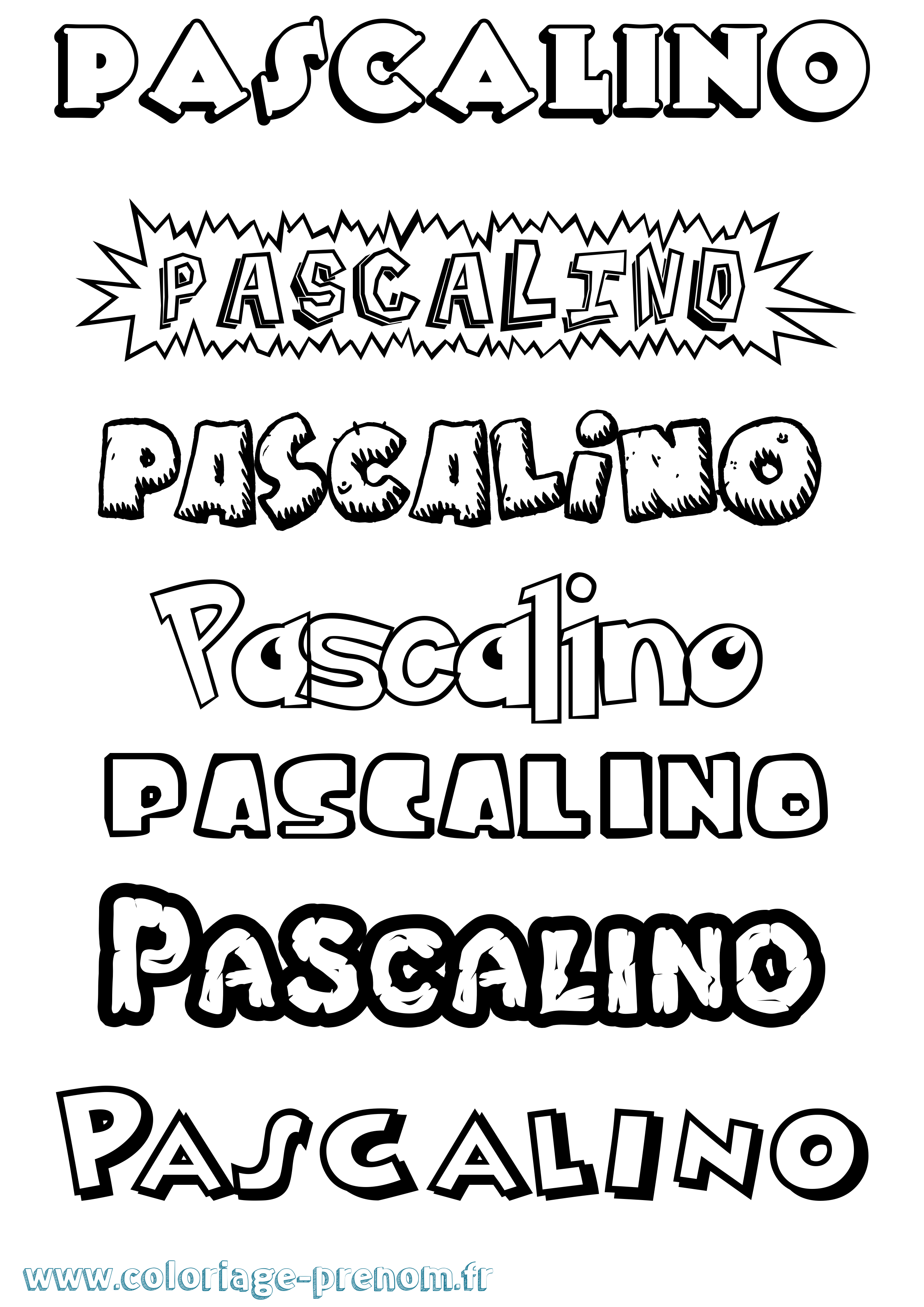 Coloriage prénom Pascalino Dessin Animé