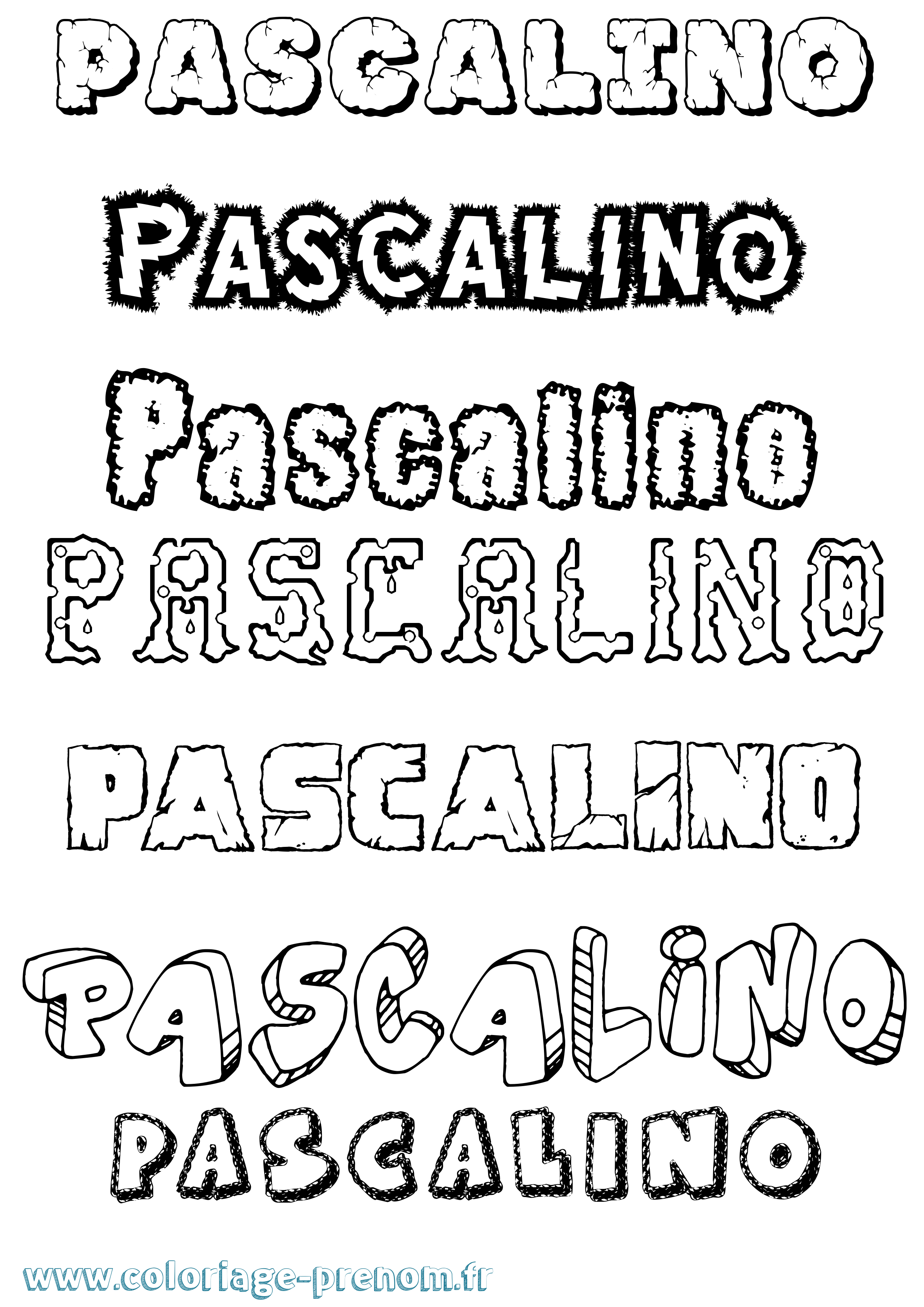 Coloriage prénom Pascalino Destructuré