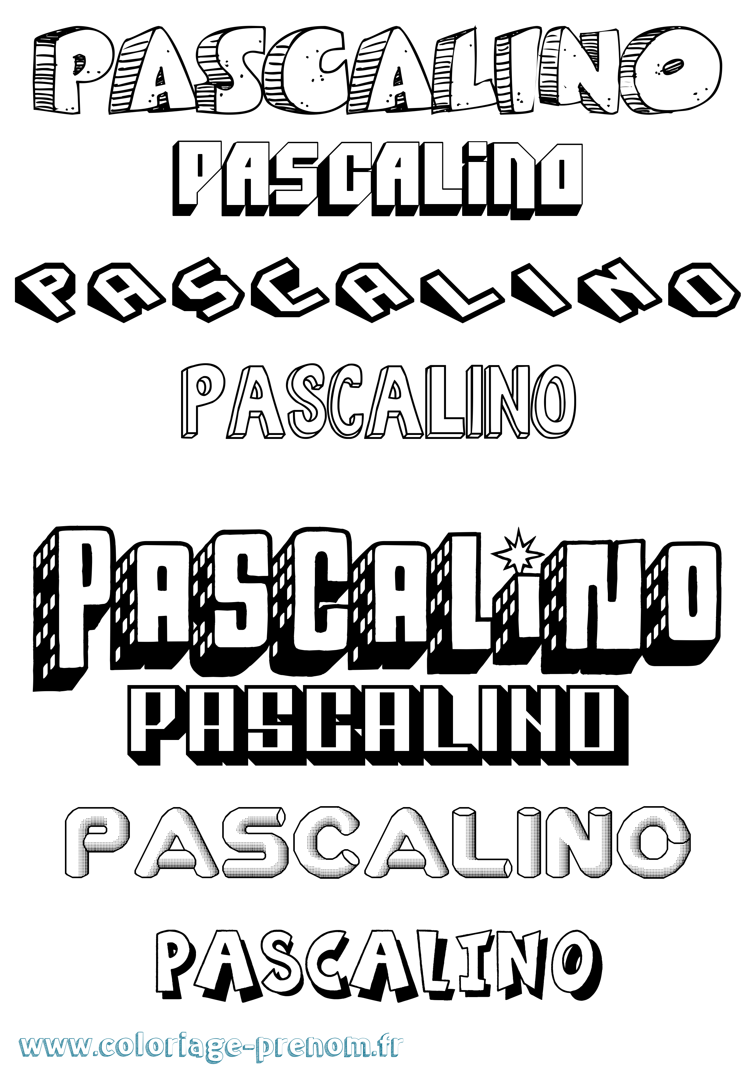 Coloriage prénom Pascalino Effet 3D
