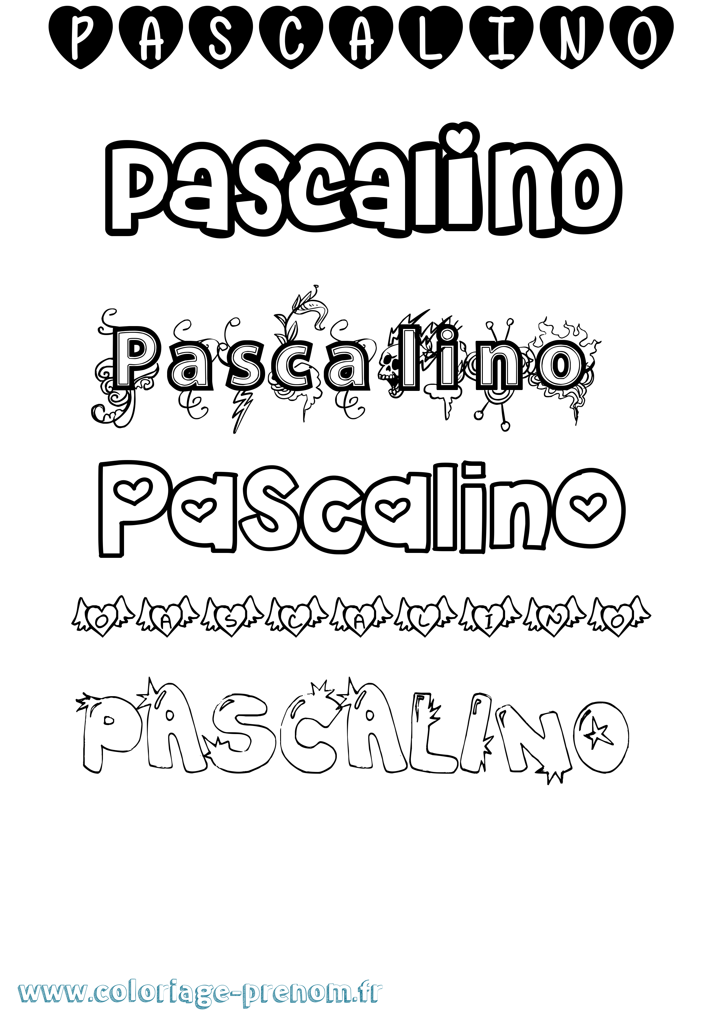 Coloriage prénom Pascalino Girly