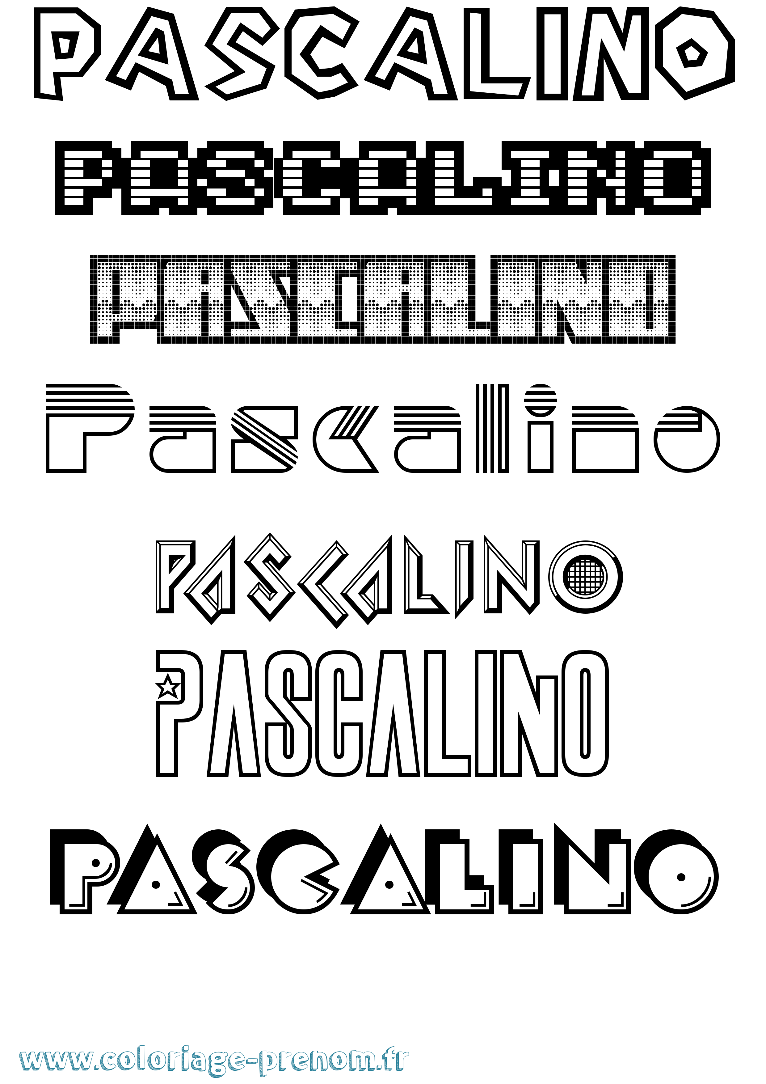 Coloriage prénom Pascalino Jeux Vidéos