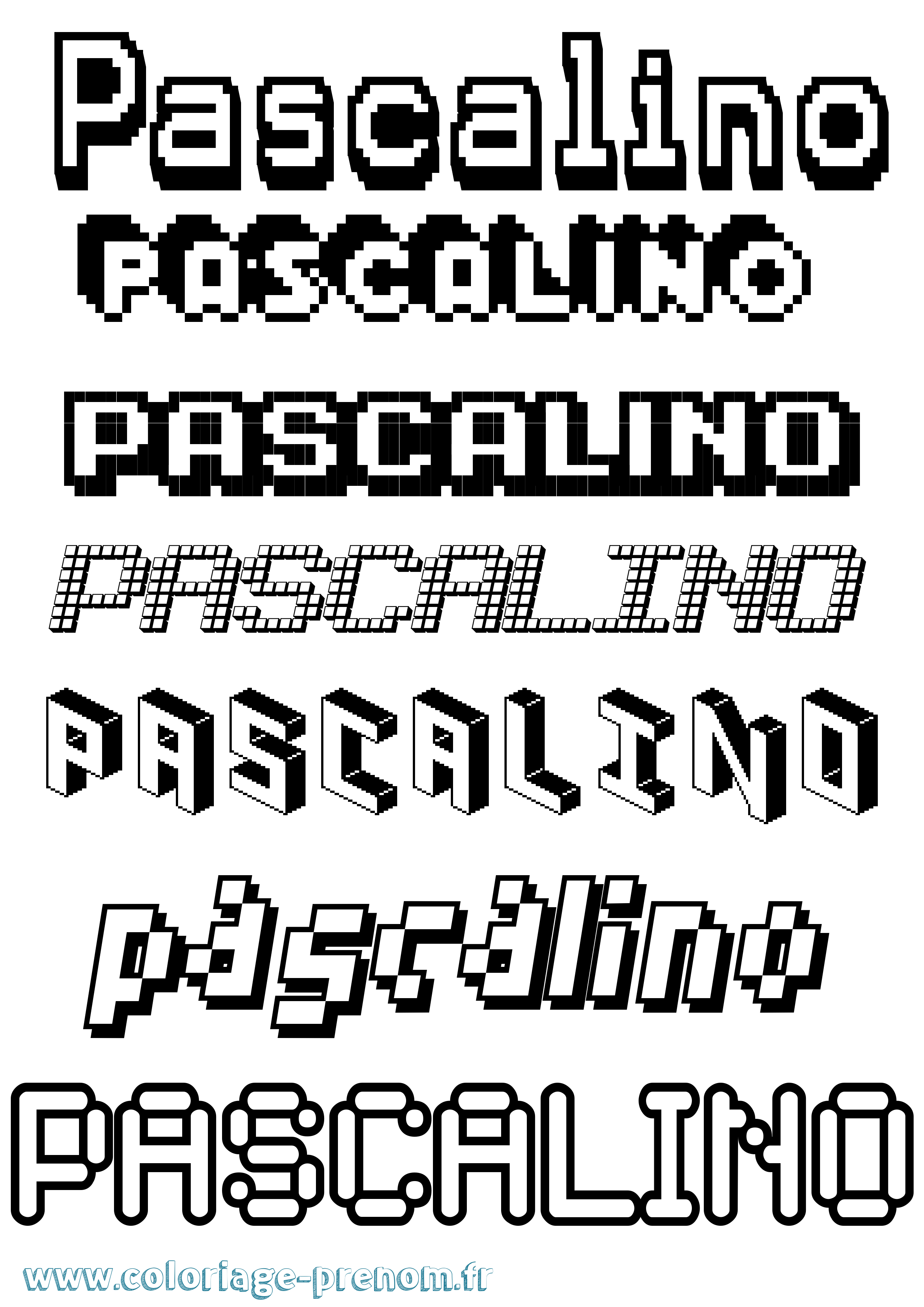 Coloriage prénom Pascalino Pixel