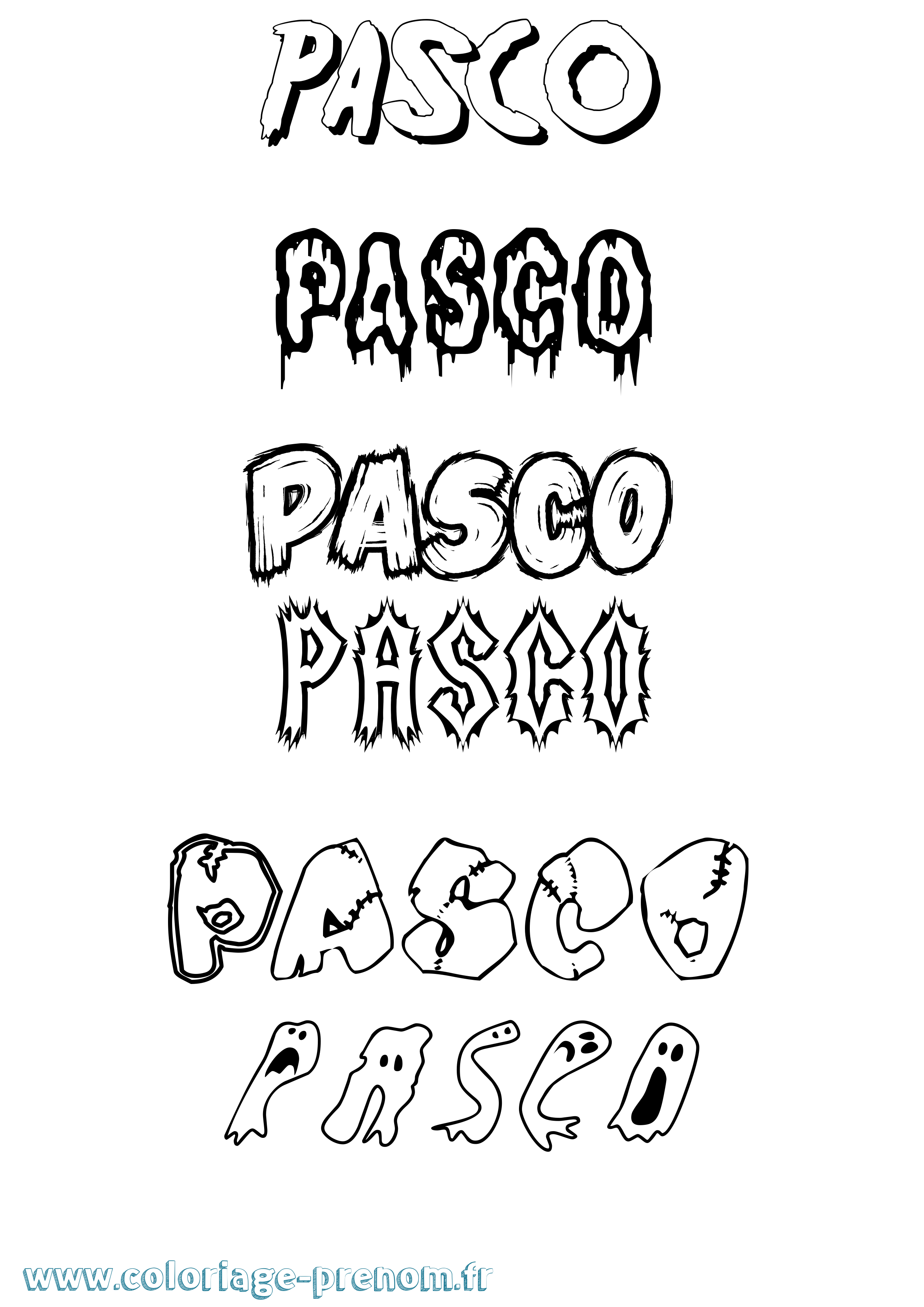 Coloriage prénom Pasco Frisson