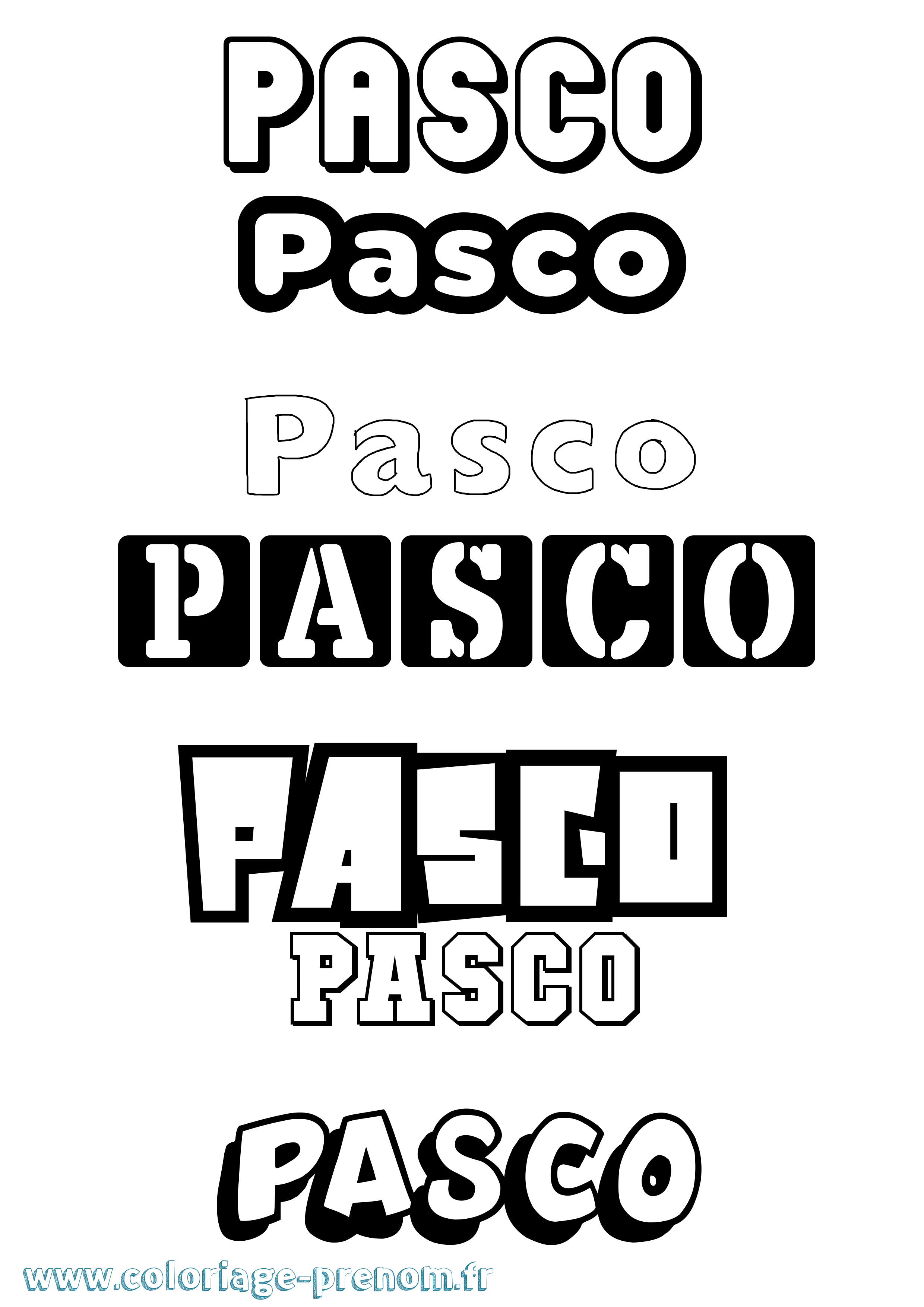 Coloriage prénom Pasco Simple