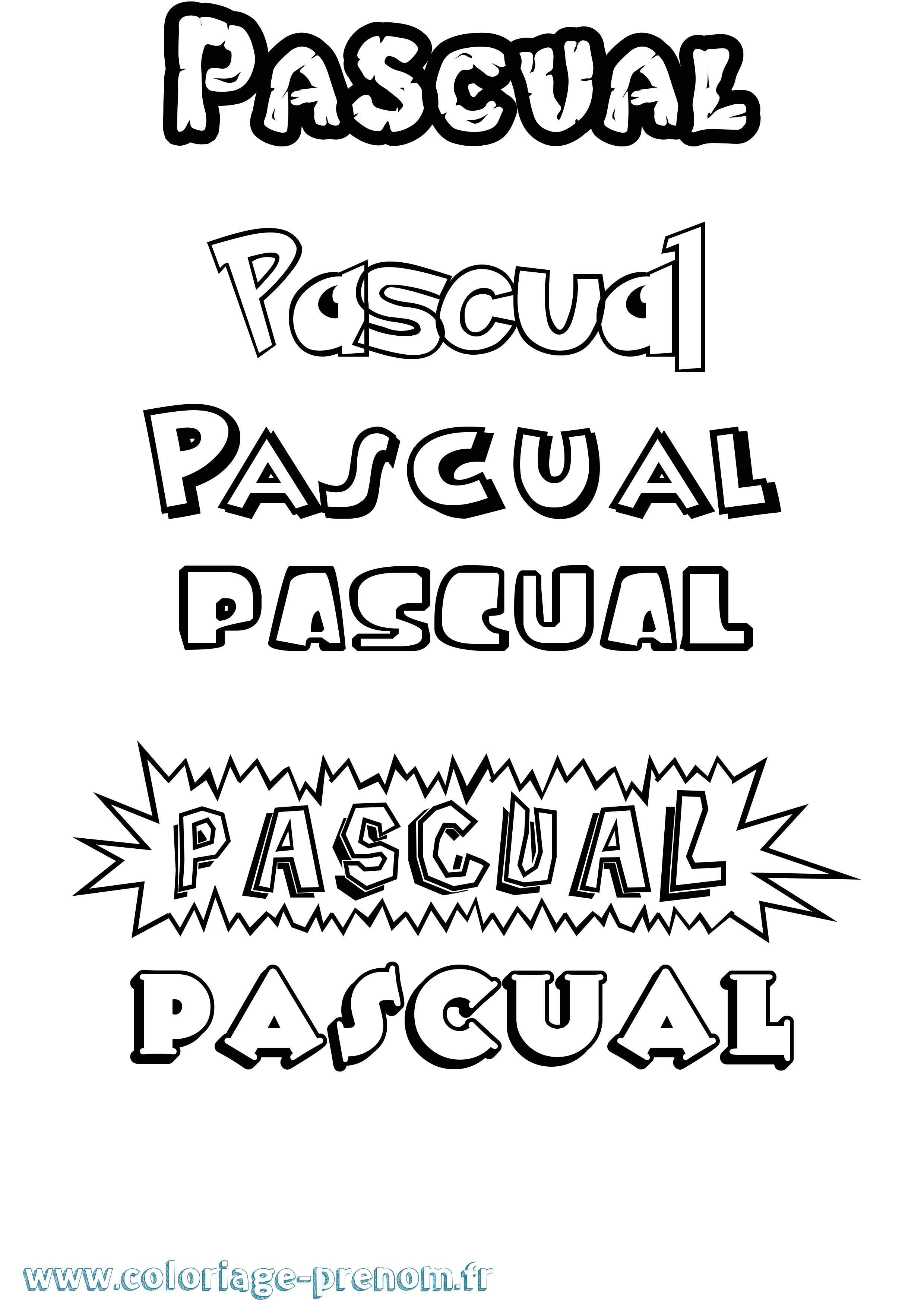 Coloriage prénom Pascual Dessin Animé