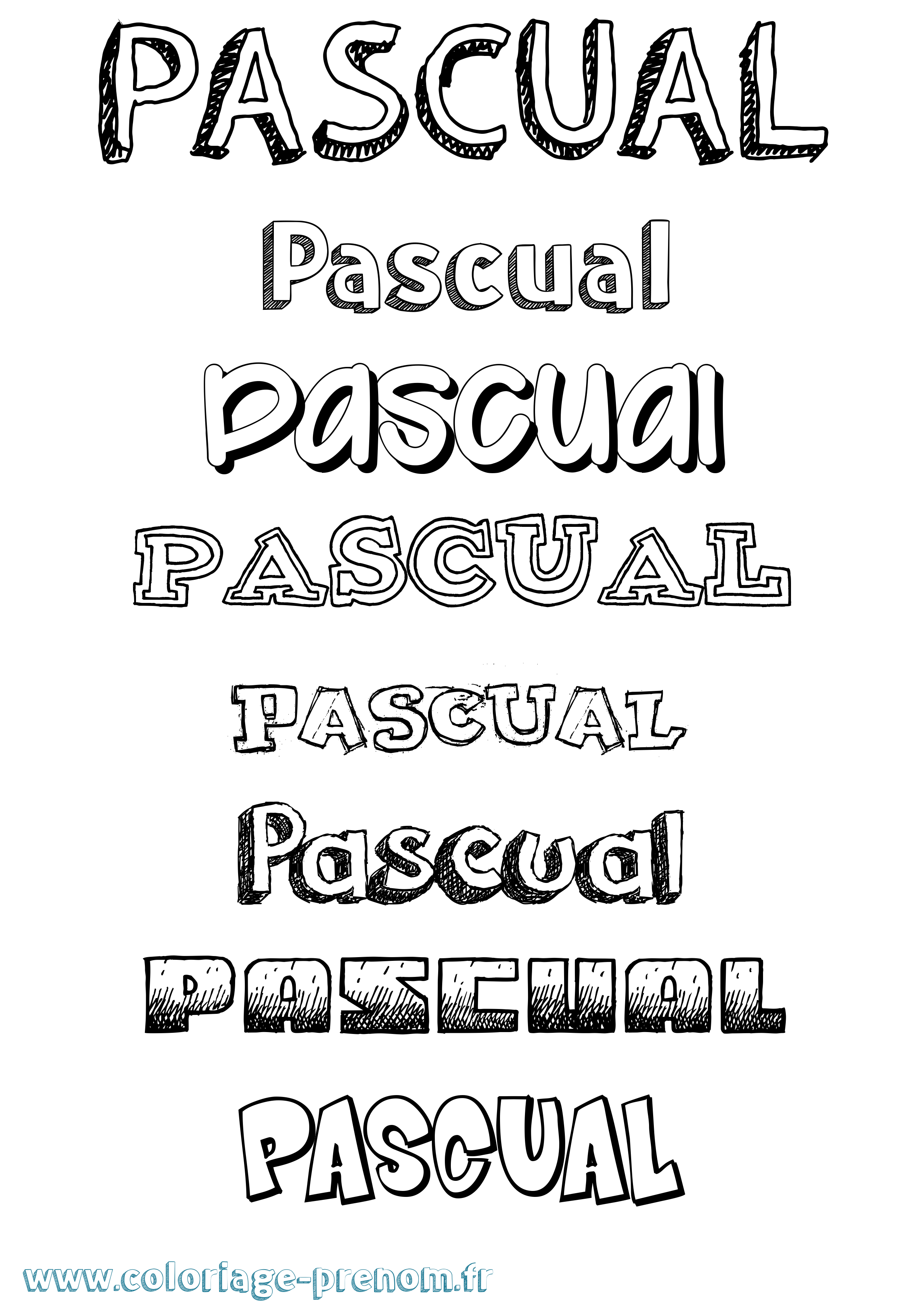Coloriage prénom Pascual Dessiné