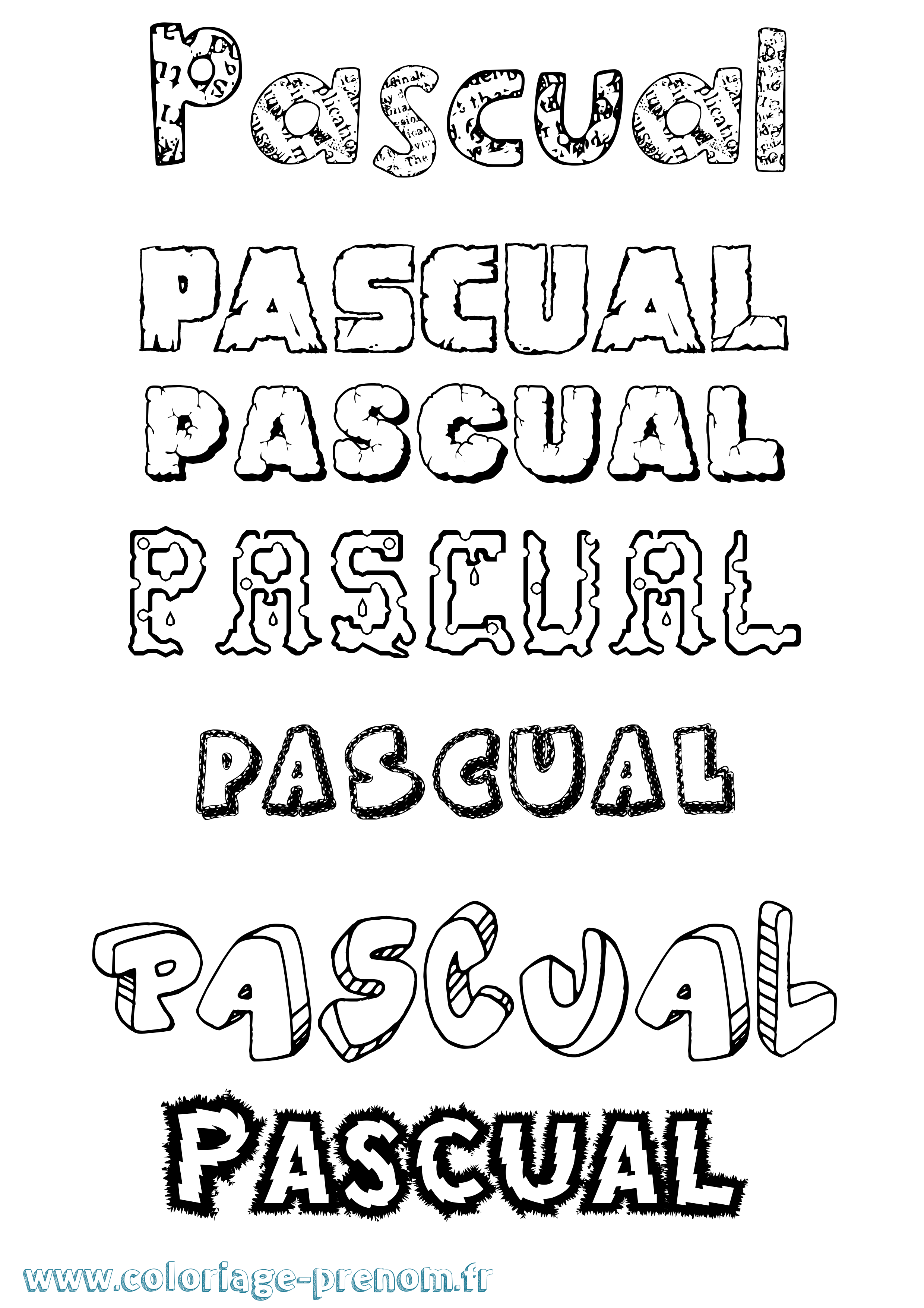 Coloriage prénom Pascual Destructuré